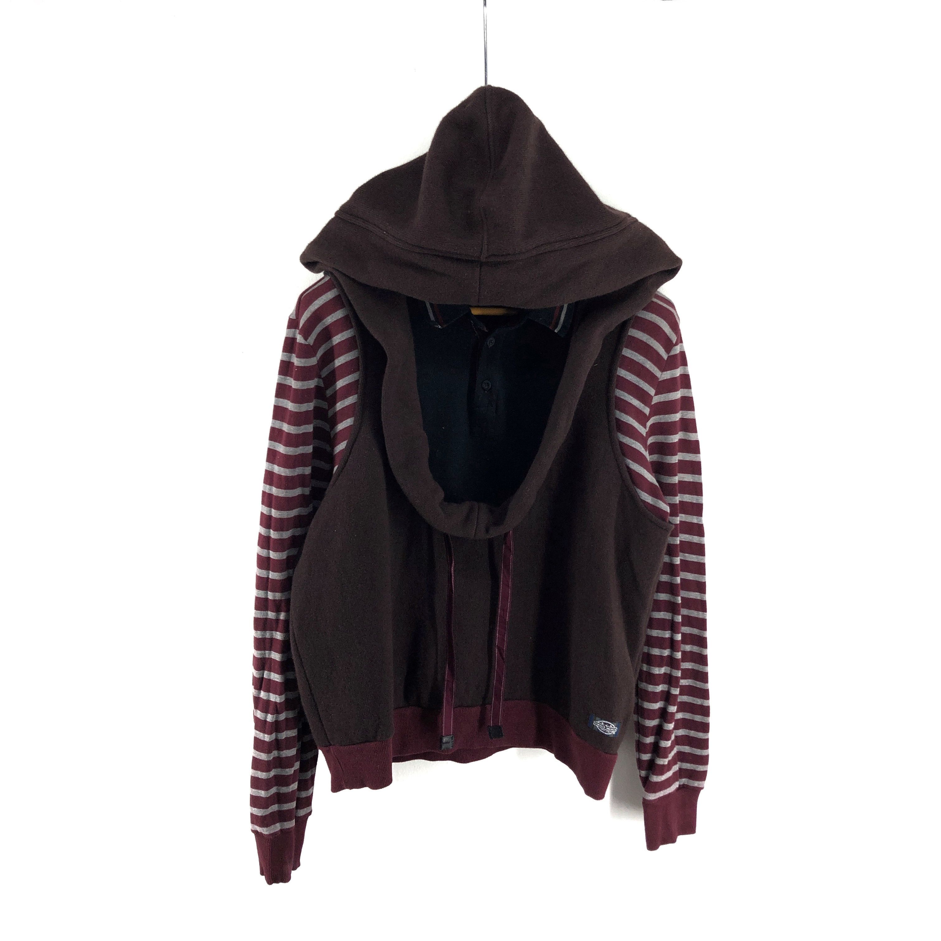 image of Frankie Morello Stripe Hoodie Pullover 2639-94 in Brown, Men's (Size Large)