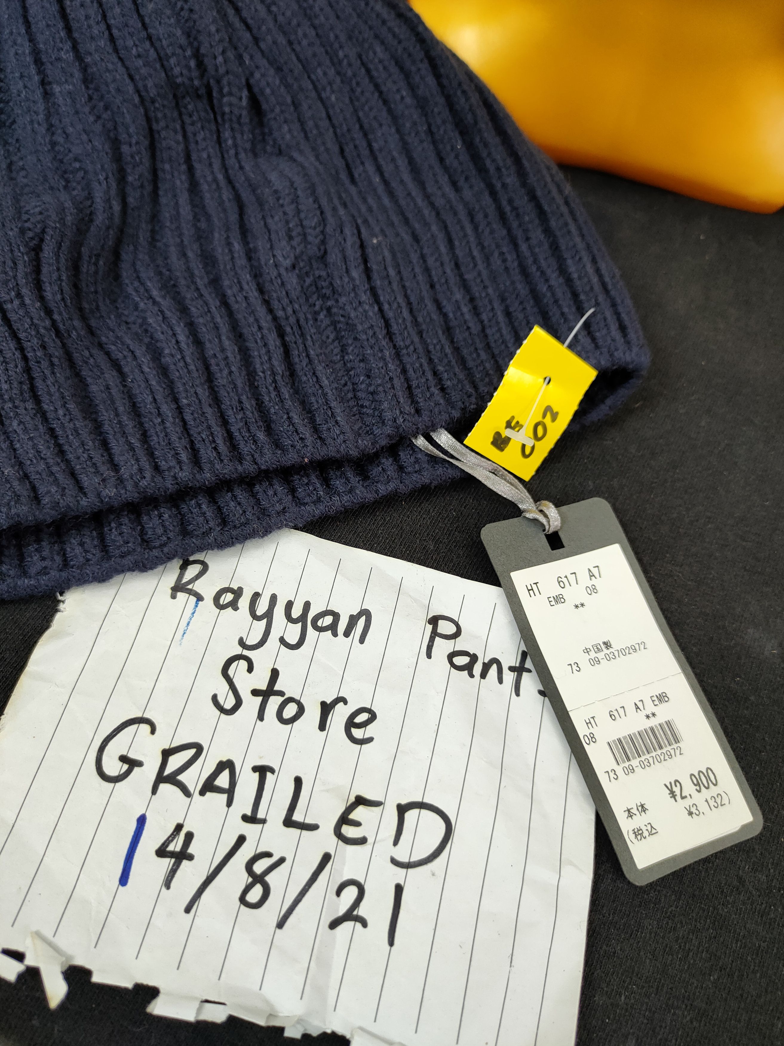 Laura Ashley art big flower embroidered beanie snowcap #002