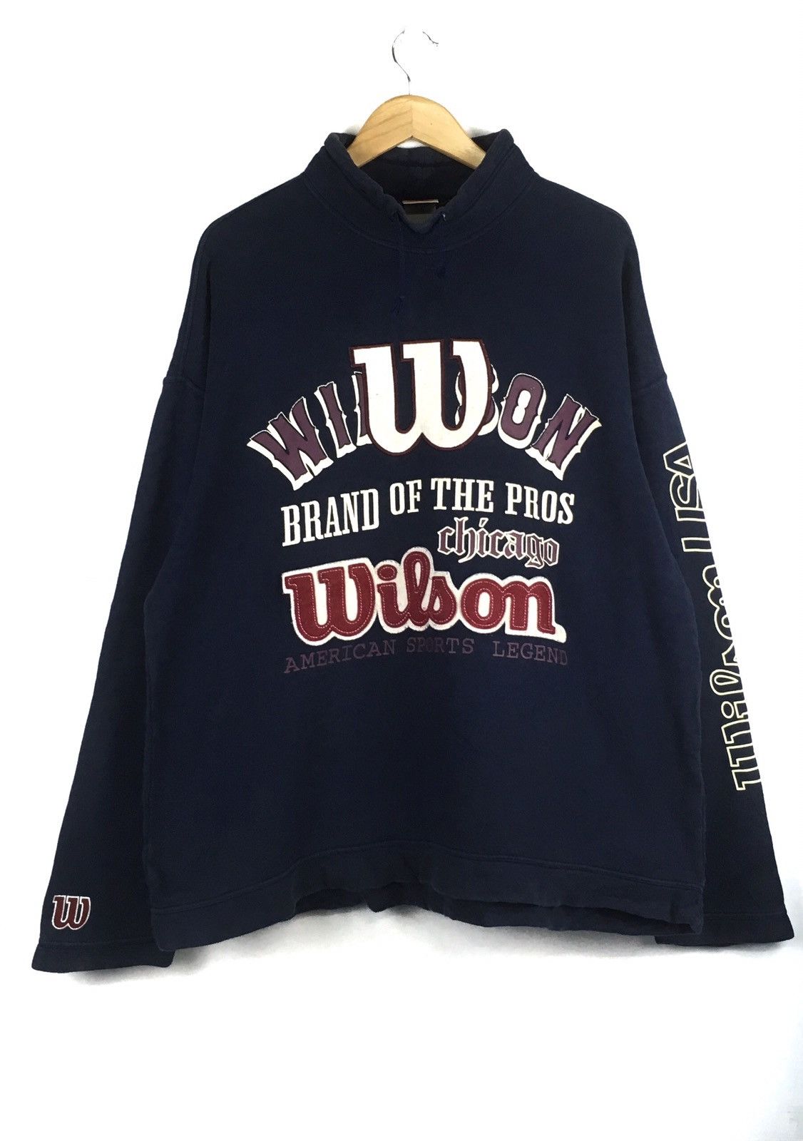 Sportswear Vintage Wilson Big Logo Blue Colour Large Size Sweatshirt ...