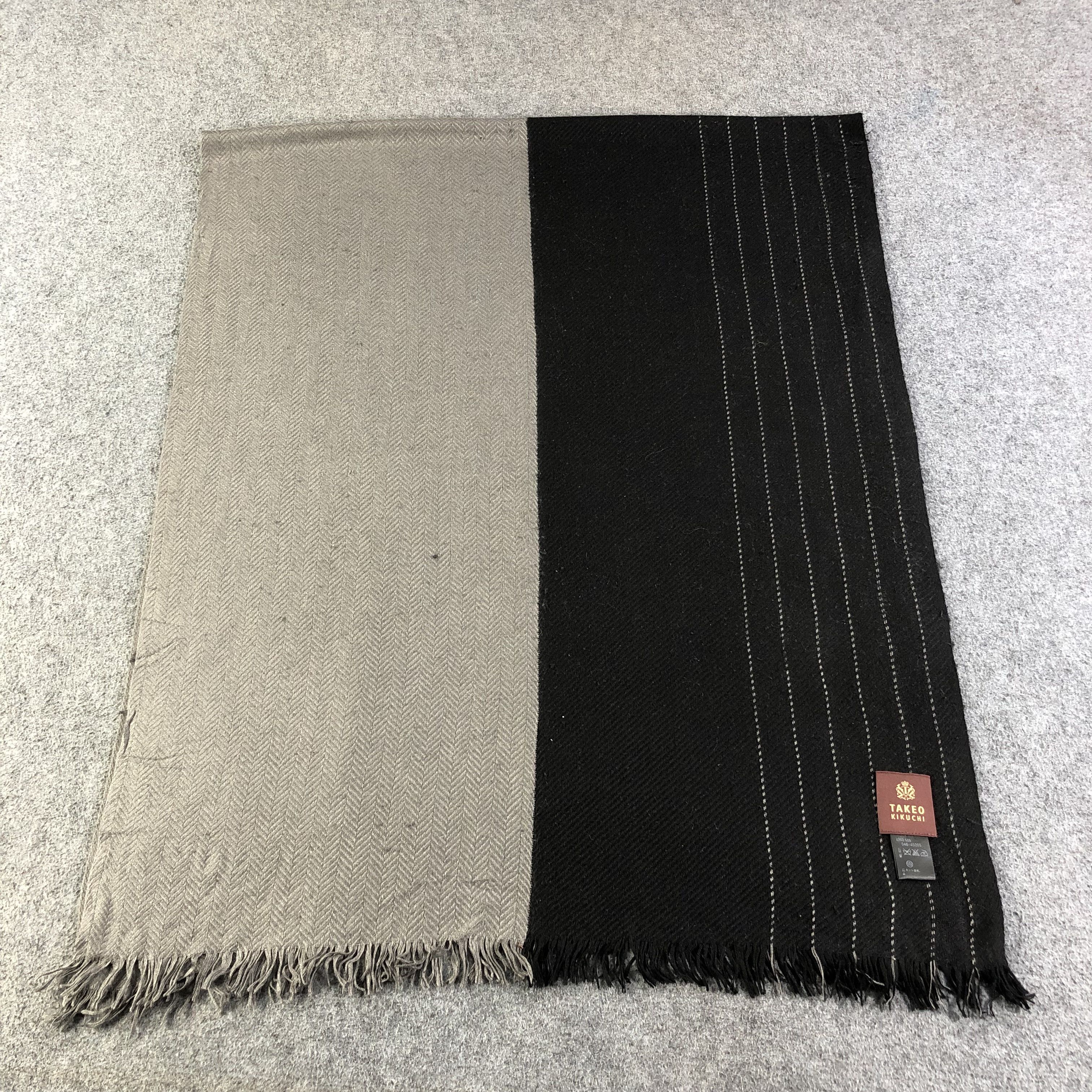 Takeo Kikuchi Takeo Kikuchi Wool Scarf Muffler Shawl Wrap V1332 Size ONE SIZE - 2 Thumbnail