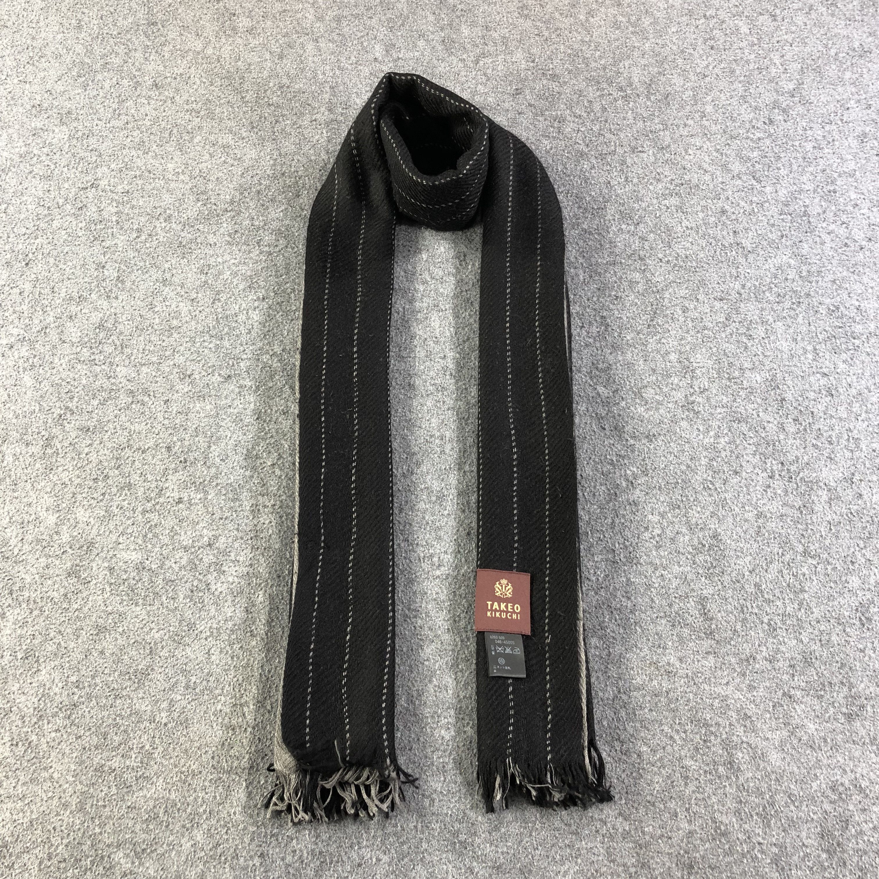 Takeo Kikuchi Wool Scarf Muffler Shawl Wrap V1332