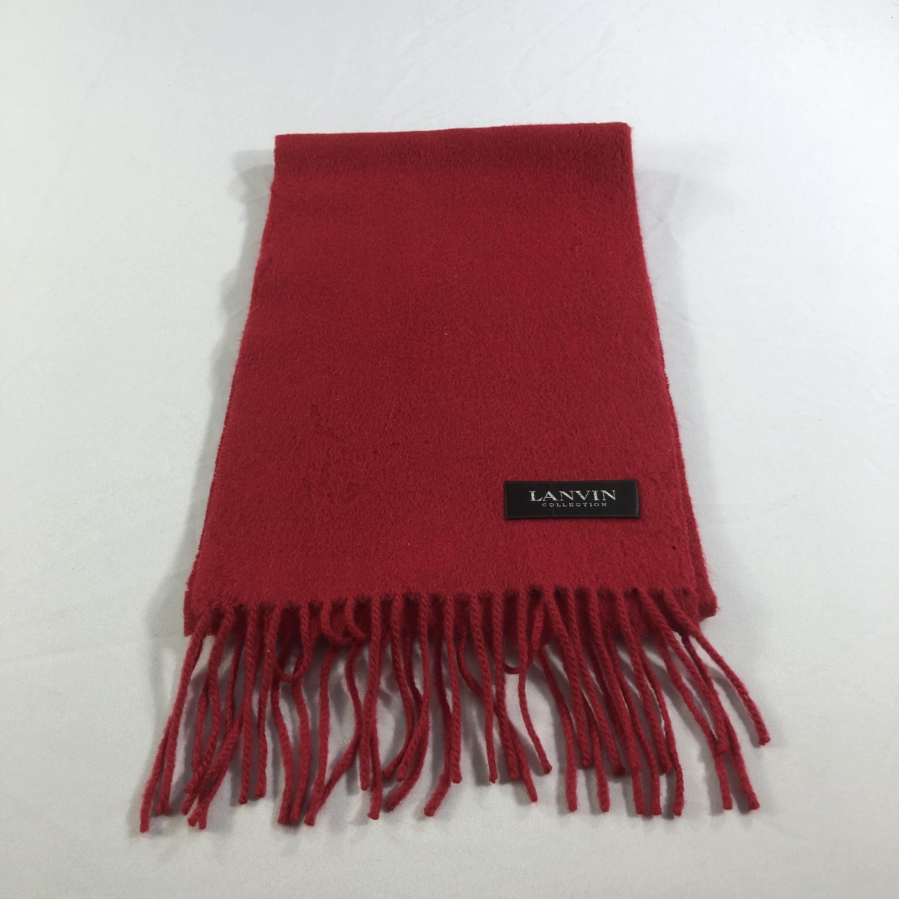 Lanvin Lanvin Red Cashmere Scarf Muffler V1552 Size ONE SIZE - 1 Thumbnail