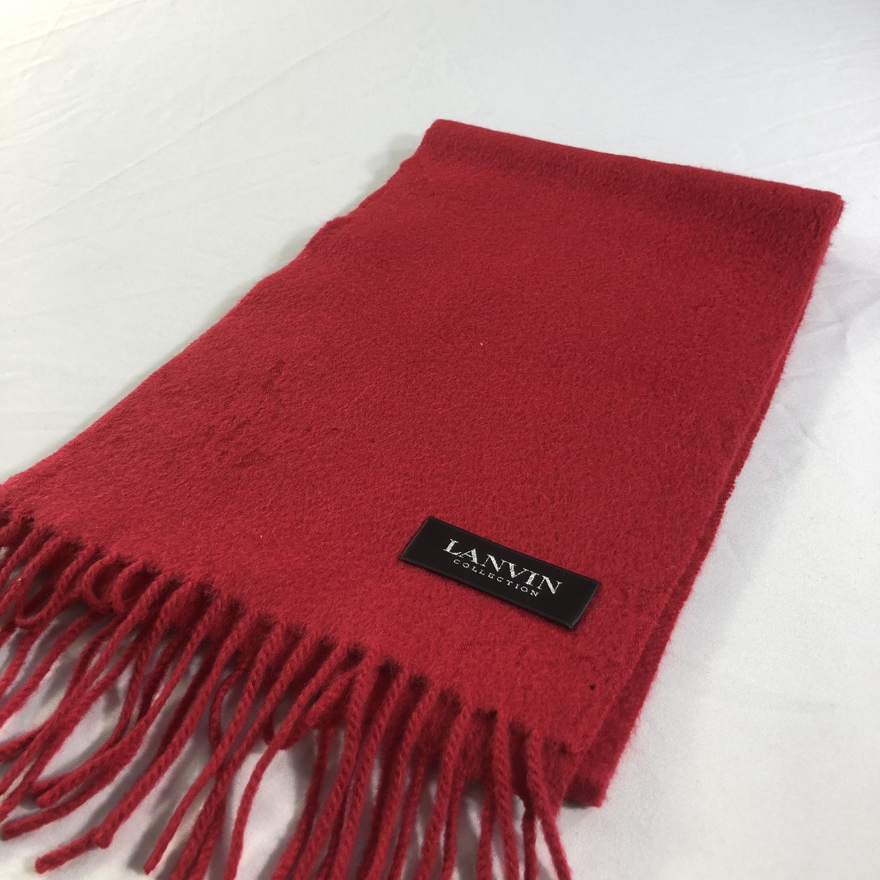 Lanvin Lanvin Red Cashmere Scarf Muffler V1552 Size ONE SIZE - 2 Thumbnail