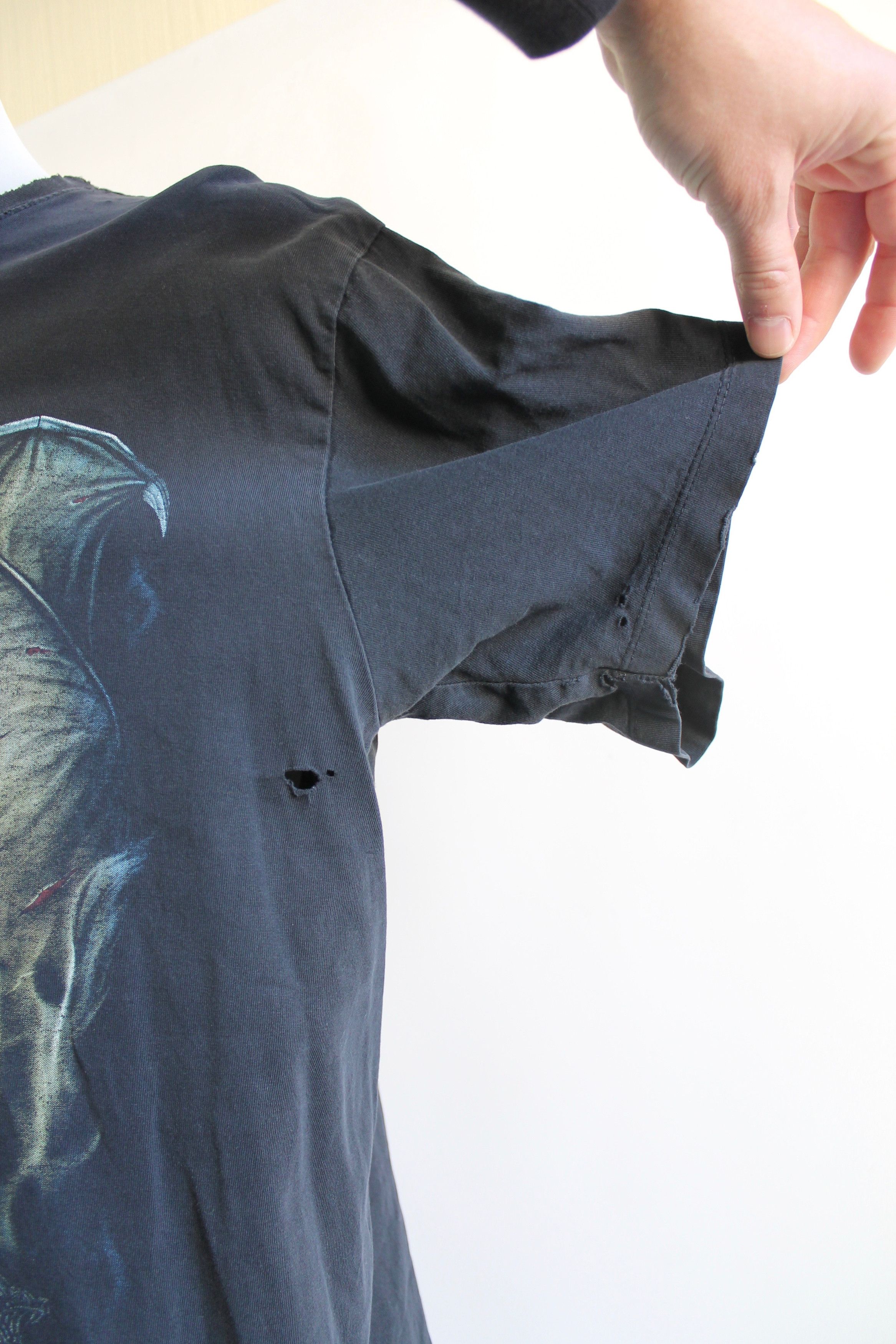 Japanese Brand 90's Vintage Metal Rock Dragon worn t shirt tee XL TRASHED Size US XL / EU 56 / 4 - 9 Thumbnail