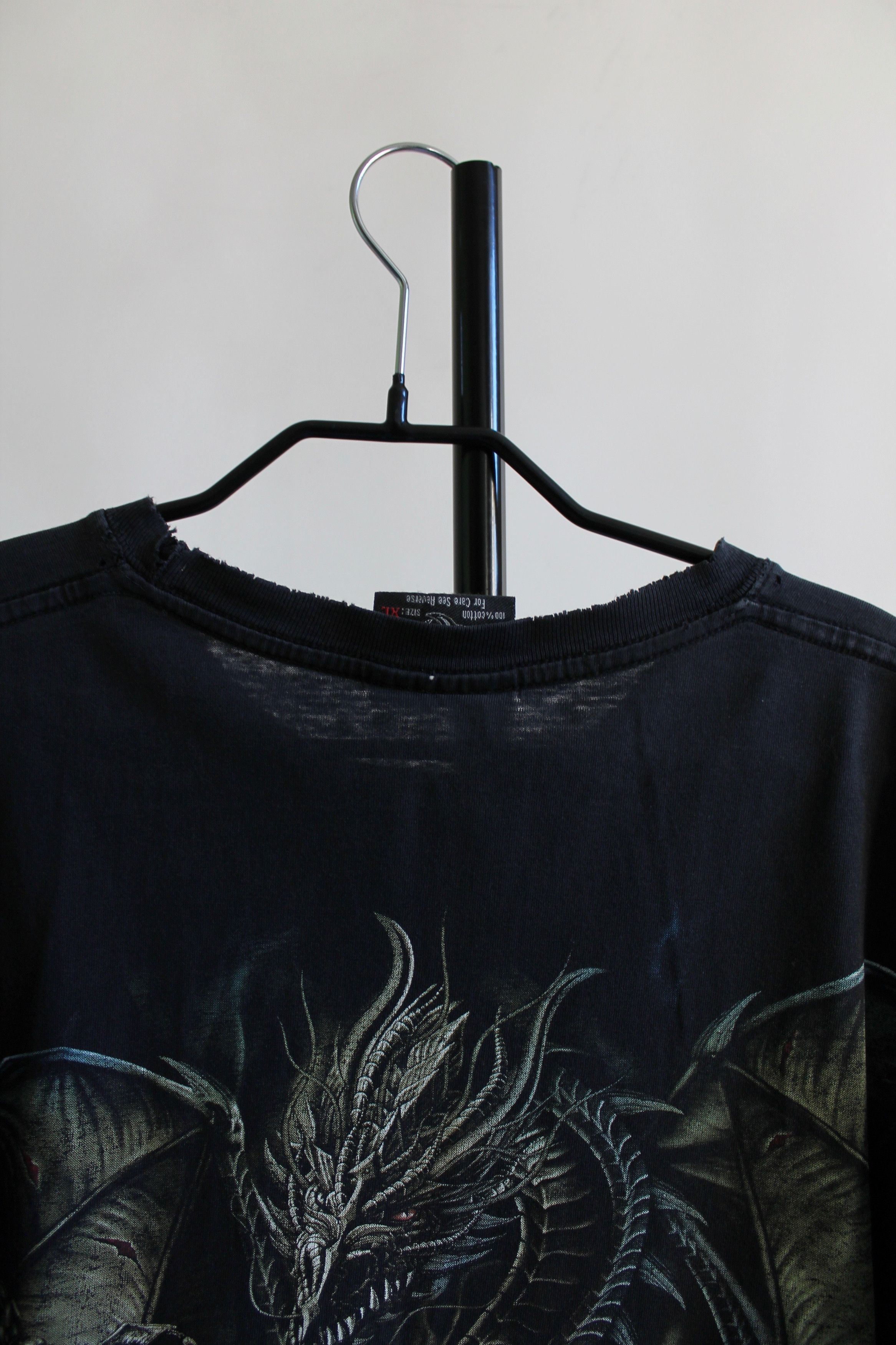 Japanese Brand 90's Vintage Metal Rock Dragon worn t shirt tee XL TRASHED Size US XL / EU 56 / 4 - 7 Thumbnail