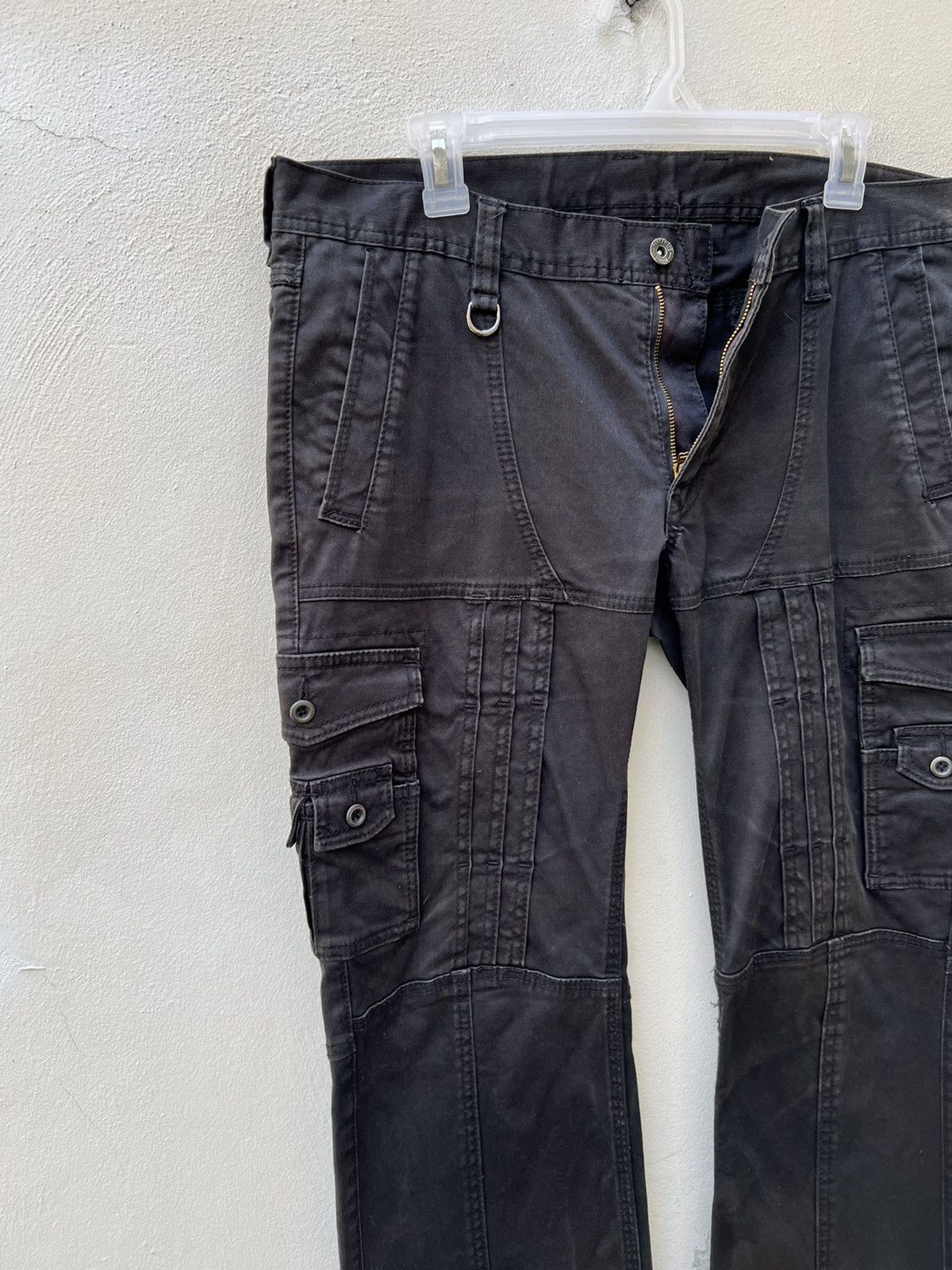 Nicole Club Nicole Japan Sun Faded Black Tactical Cargo Flare Trouser Size US 34 / EU 50 - 5 Thumbnail