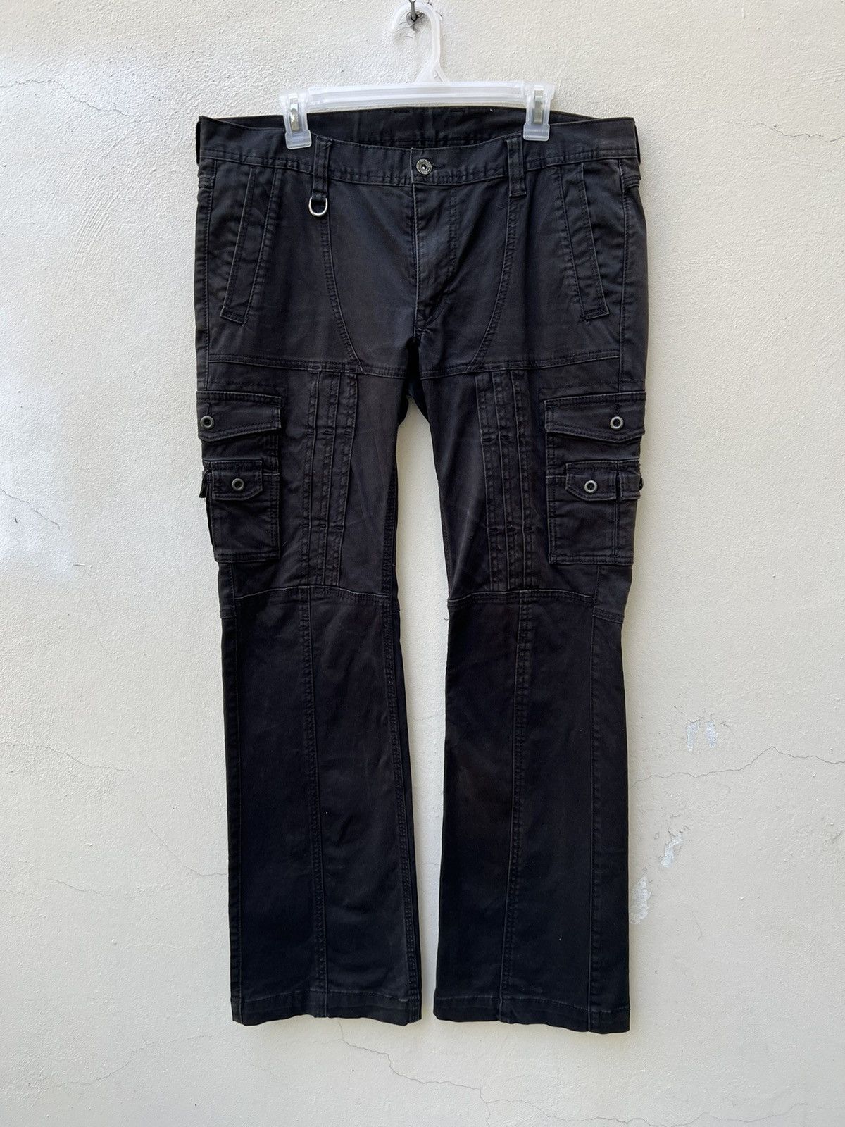 Nicole Club Nicole Japan Sun Faded Black Tactical Cargo Flare Trouser Size US 34 / EU 50 - 3 Thumbnail