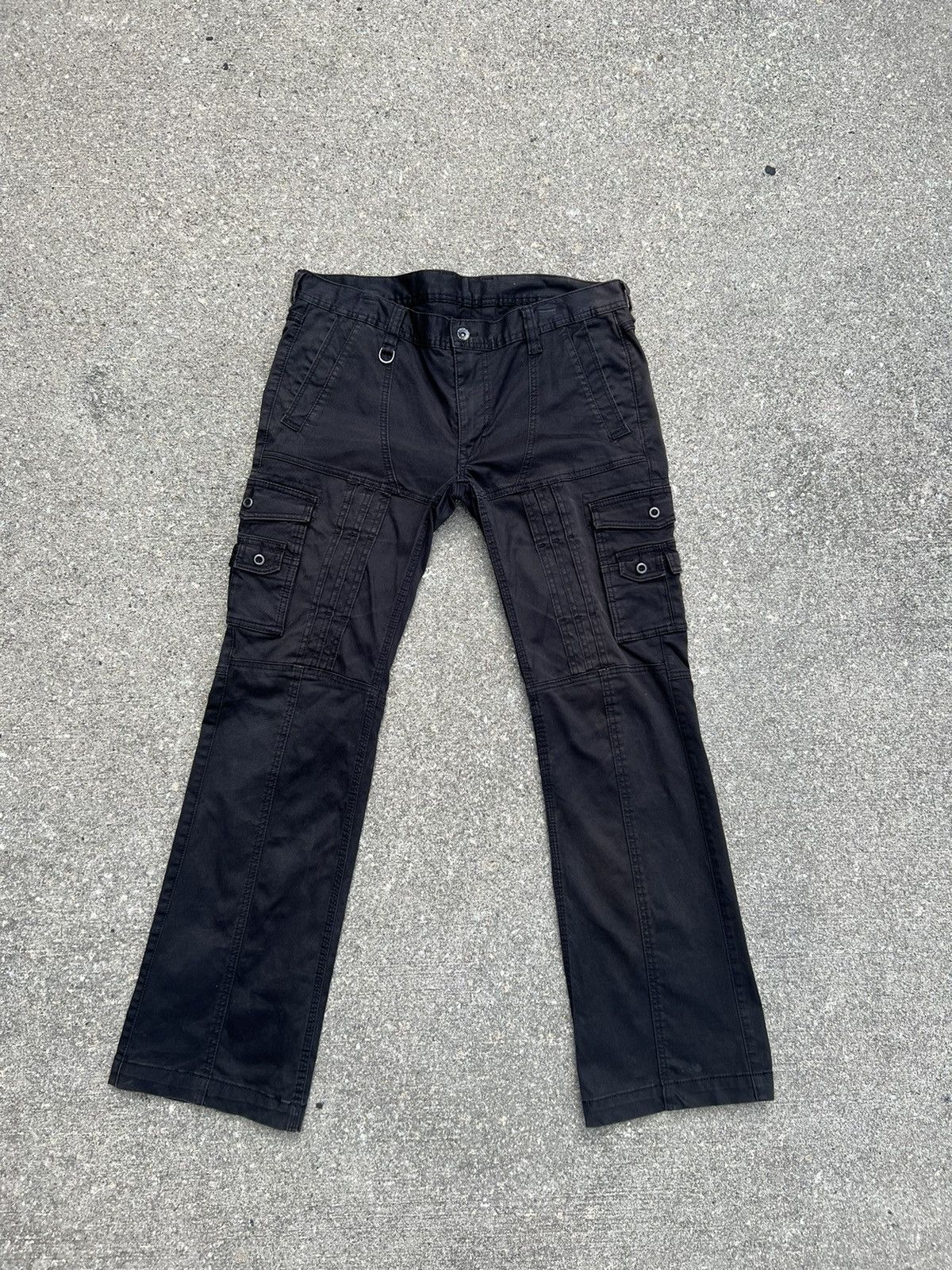 Nicole Club Nicole Japan Sun Faded Black Tactical Cargo Flare Trouser Size US 34 / EU 50 - 1 Thumbnail