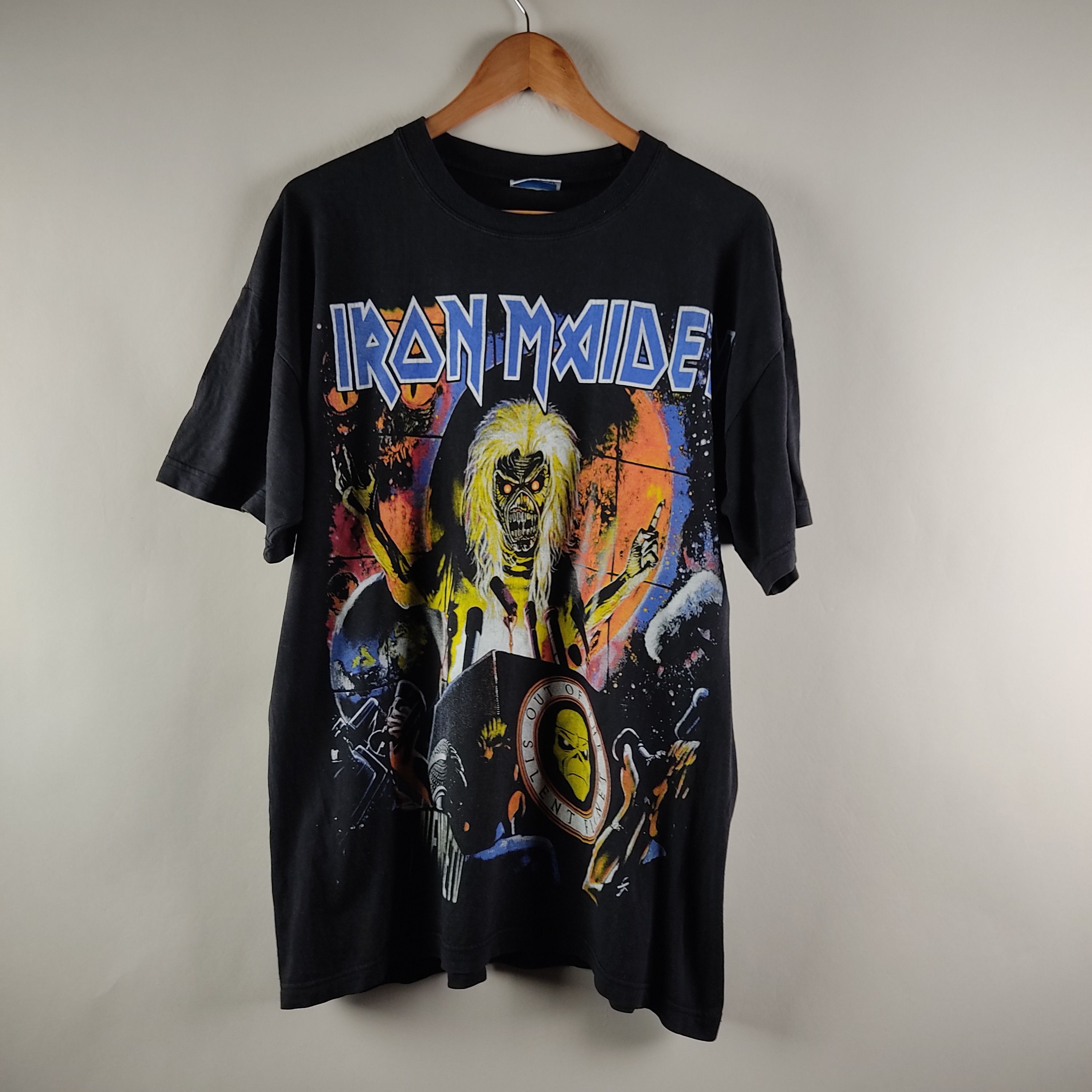 image of Band Tees x Iron Maiden 2000 Iron Maiden Out Of The Silent Planet in Black, Men's (Size XL)