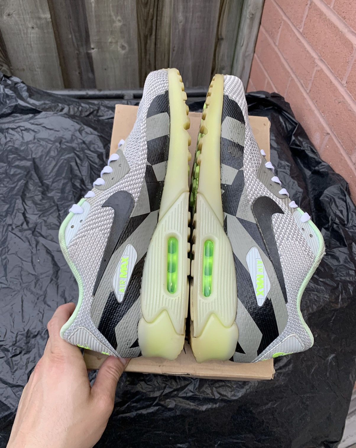 Nike Air Max 90 KJCRD Ice White | Black-Grey Mist Size US 11.5 / EU 44-45 - 4 Thumbnail