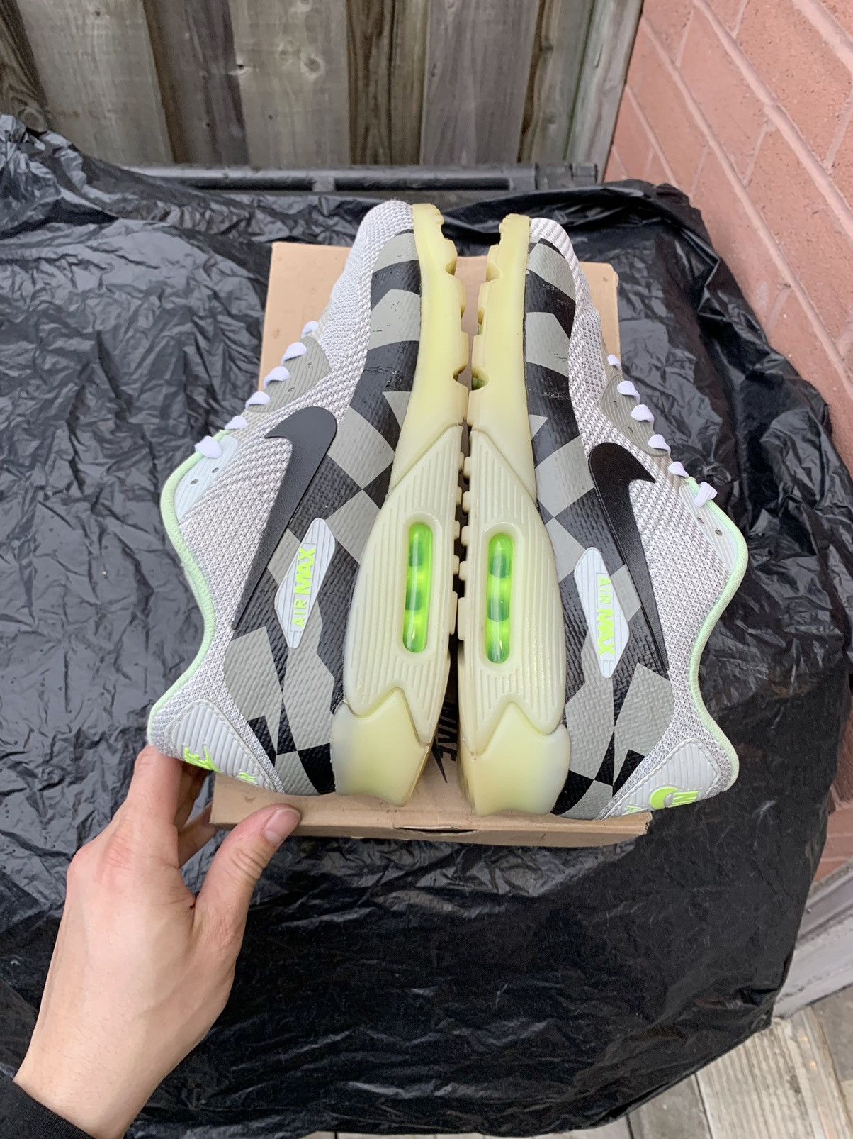 Nike Air Max 90 KJCRD Ice White | Black-Grey Mist Size US 11.5 / EU 44-45 - 5 Thumbnail