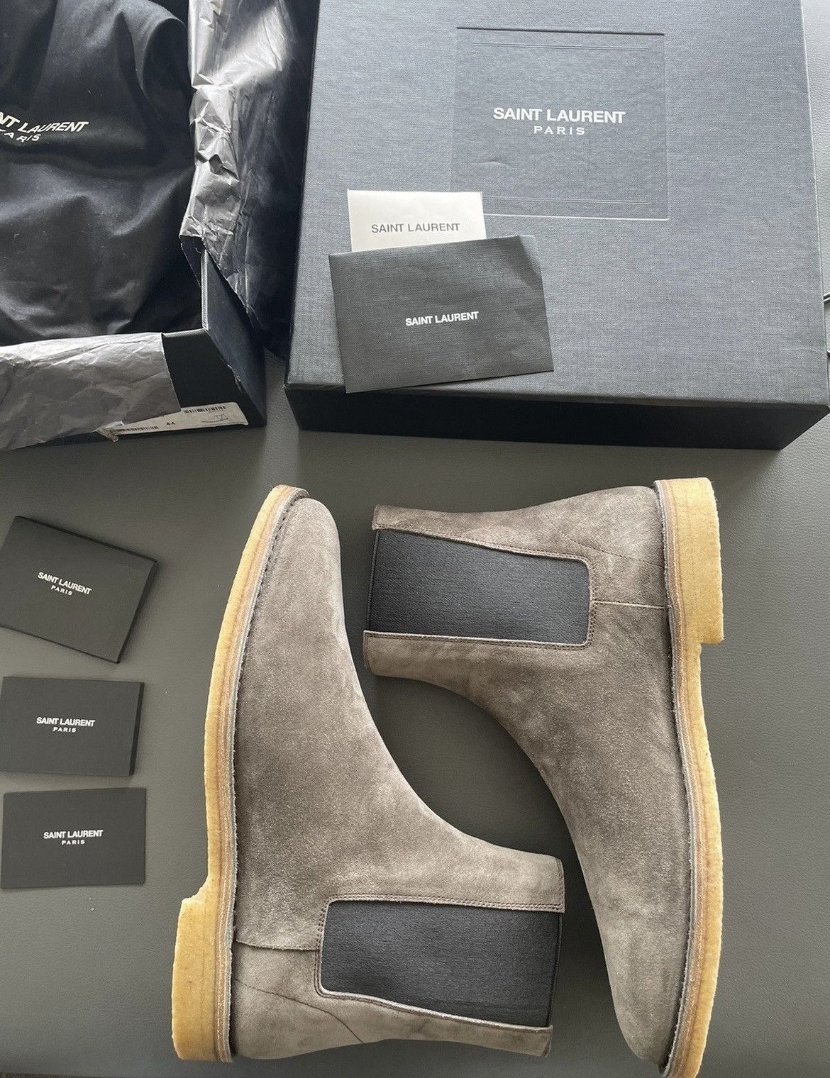 Saint Laurent Paris Rare Brand NEW Runway Classic Suede Leather Chelsea Boots Size US 10 / EU 43 - 19 Thumbnail