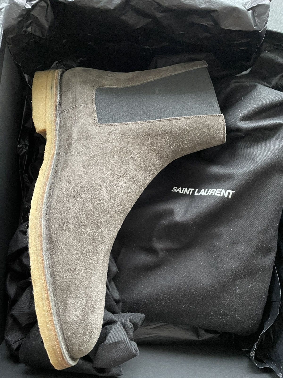 Saint Laurent Paris Rare Brand NEW Runway Classic Suede Leather Chelsea Boots Size US 10 / EU 43 - 9 Thumbnail