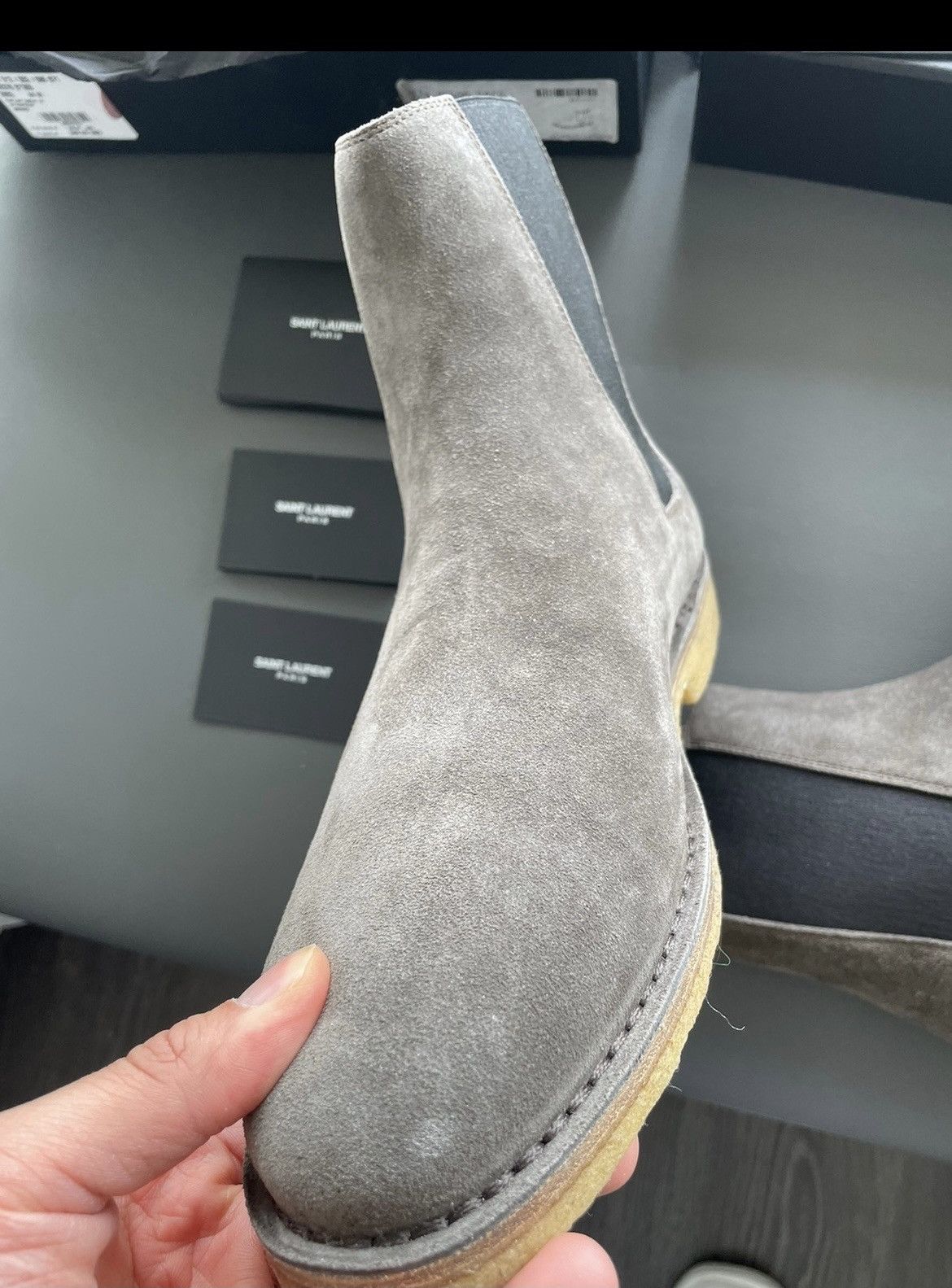 Saint Laurent Paris Rare Brand NEW Runway Classic Suede Leather Chelsea Boots Size US 10 / EU 43 - 13 Thumbnail