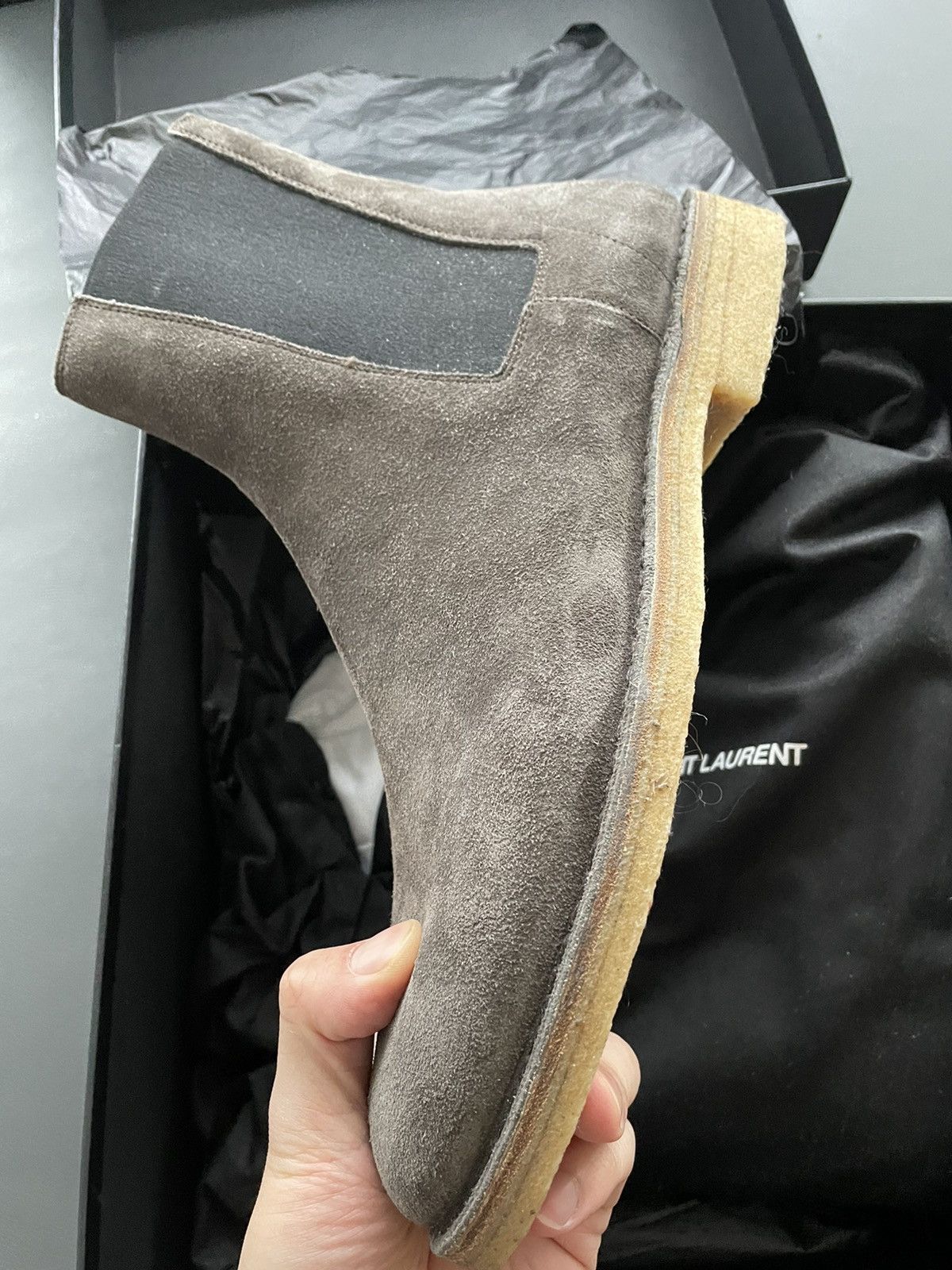 Saint Laurent Paris Rare Brand NEW Runway Classic Suede Leather Chelsea Boots Size US 10 / EU 43 - 10 Thumbnail