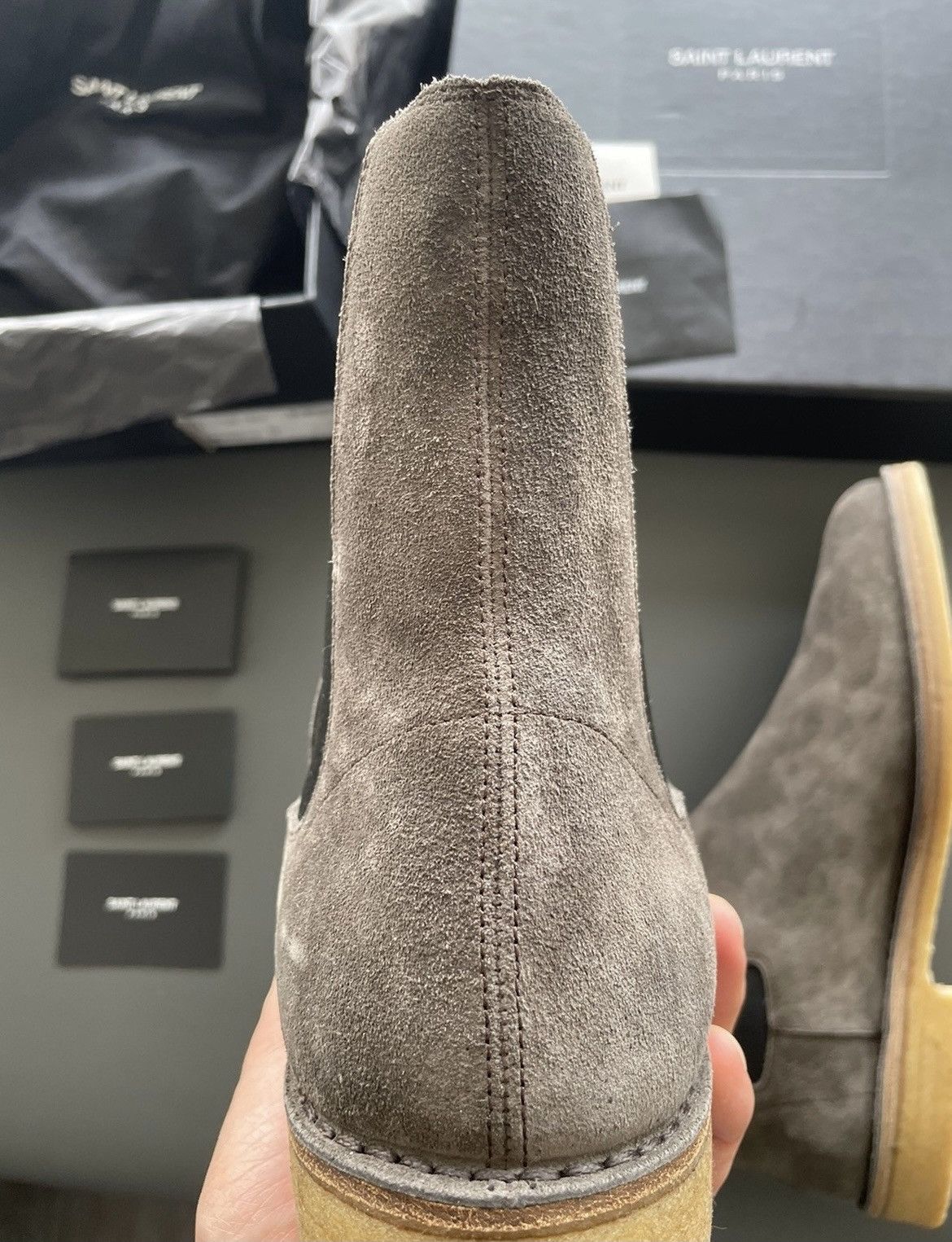 Saint Laurent Paris Rare Brand NEW Runway Classic Suede Leather Chelsea Boots Size US 10 / EU 43 - 17 Thumbnail