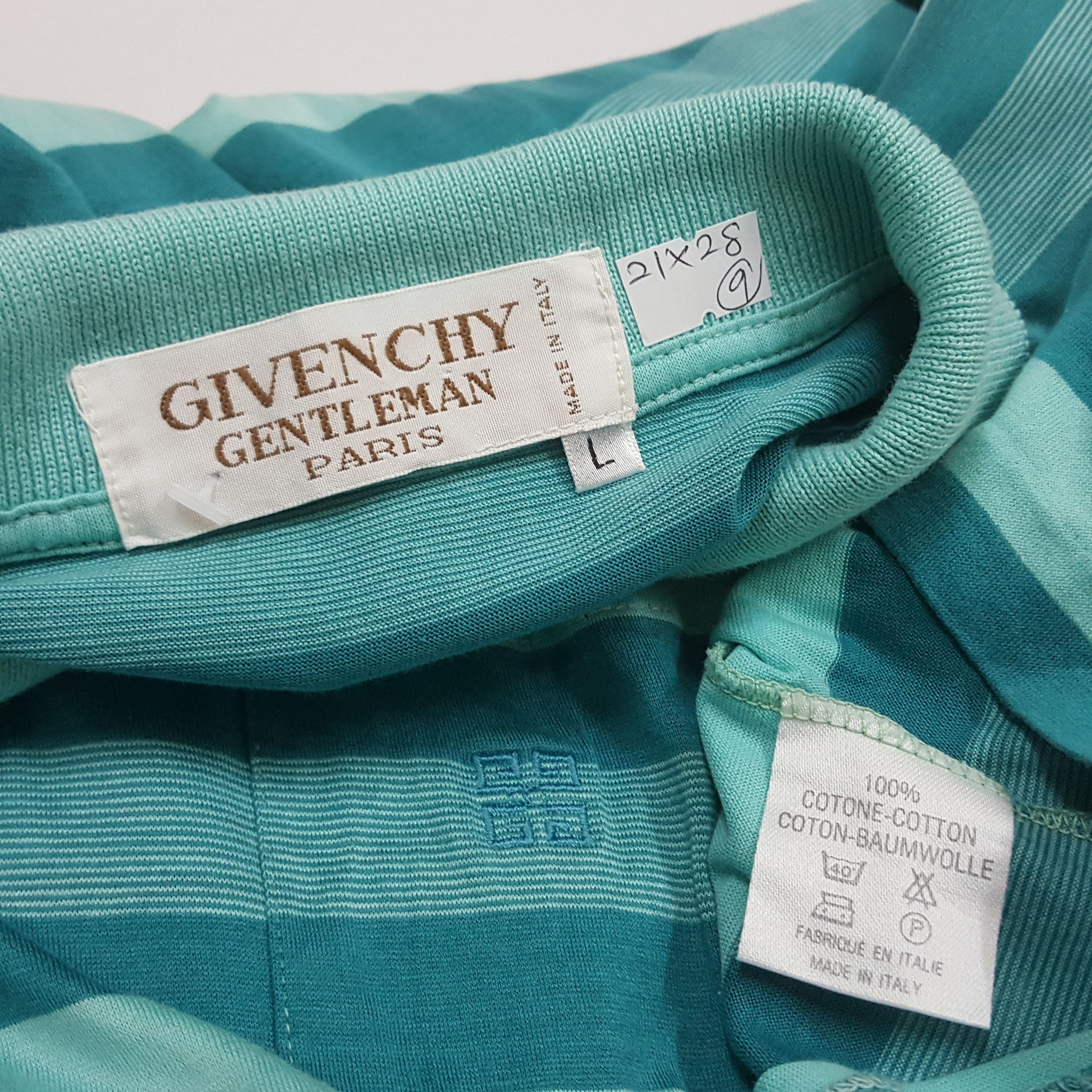 Givenchy × Vintage Vintage GIVENCHY nice design stripe polo shirt made in Italy Size US L / EU 52-54 / 3 - 2 Thumbnail
