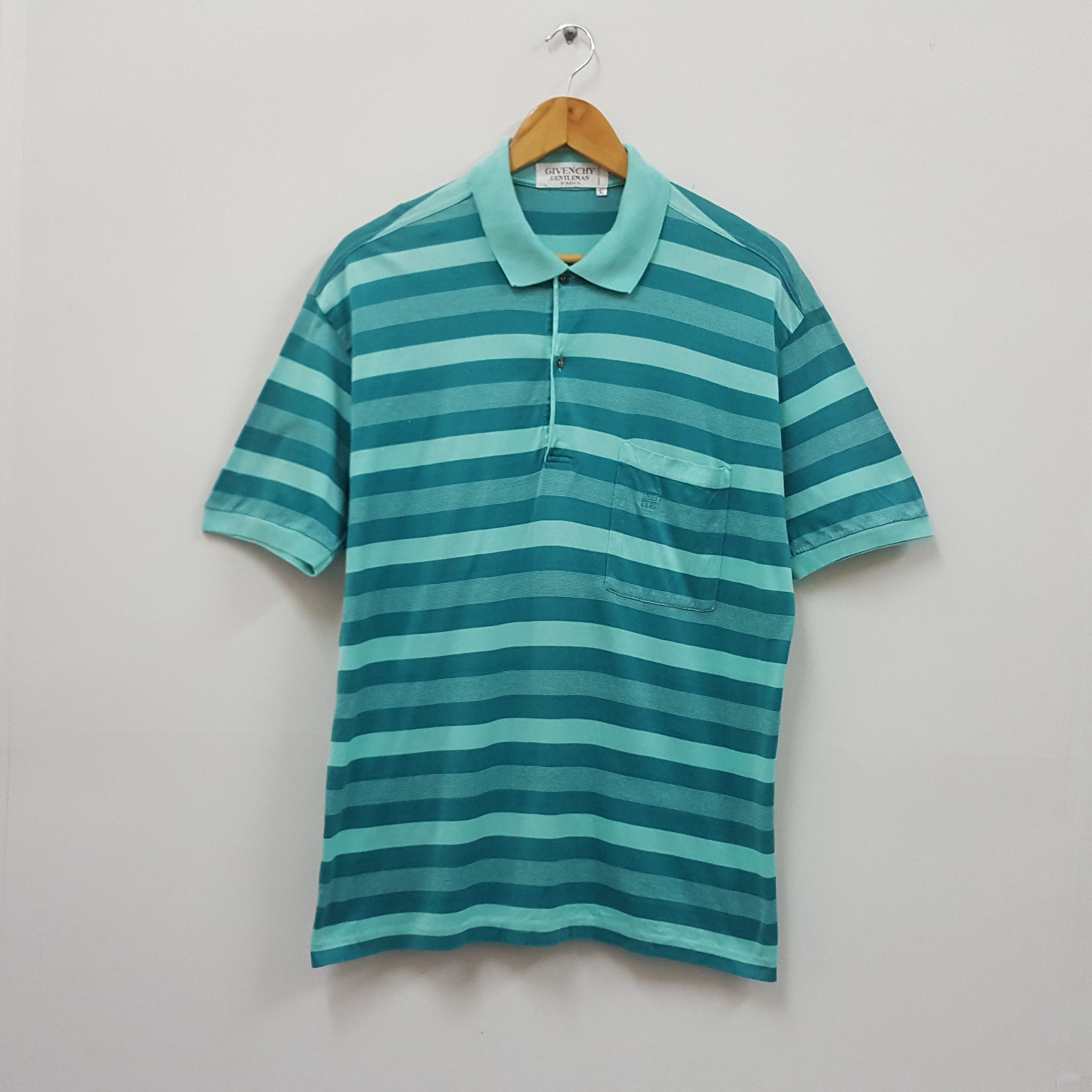 Vintage GIVENCHY nice design stripe polo shirt made in Italy