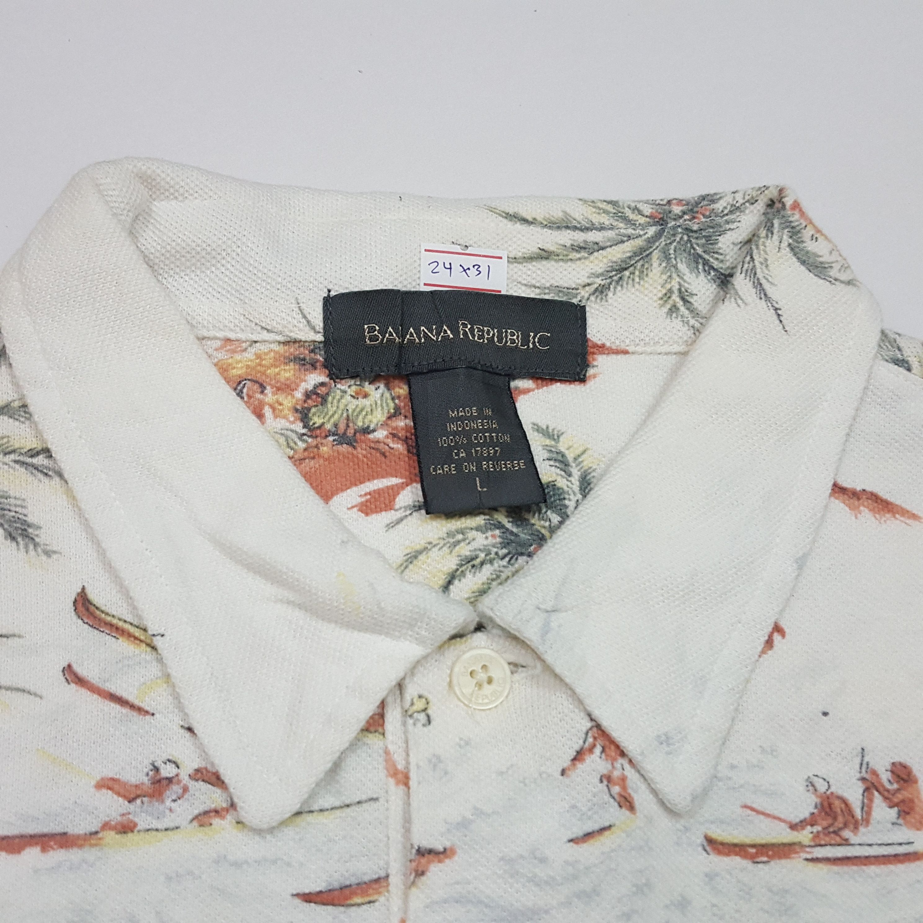 Banana Republic × Japanese Brand × Vintage Vintage BANANA REPUBLICT hawaii naitica design shirt Size US L / EU 52-54 / 3 - 4 Thumbnail