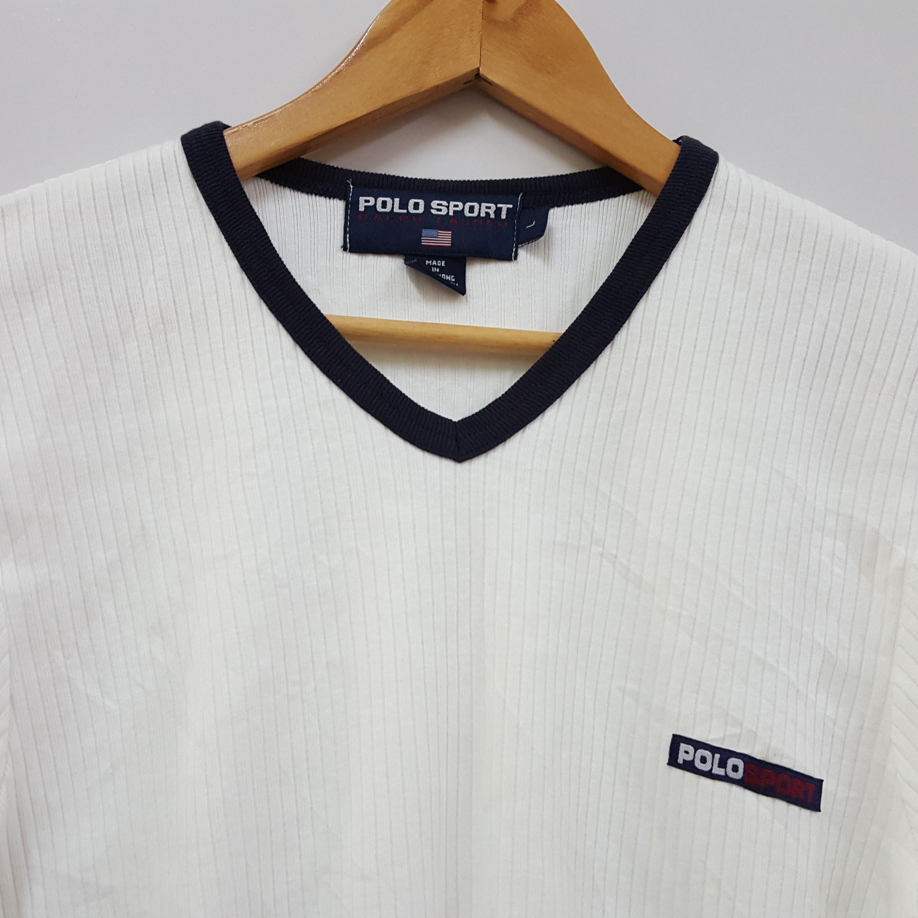 Polo Ralph Lauren Vintage POLO SPORT by Ralph Lauren white long sleeve t-shirt Size US L / EU 52-54 / 3 - 3 Thumbnail