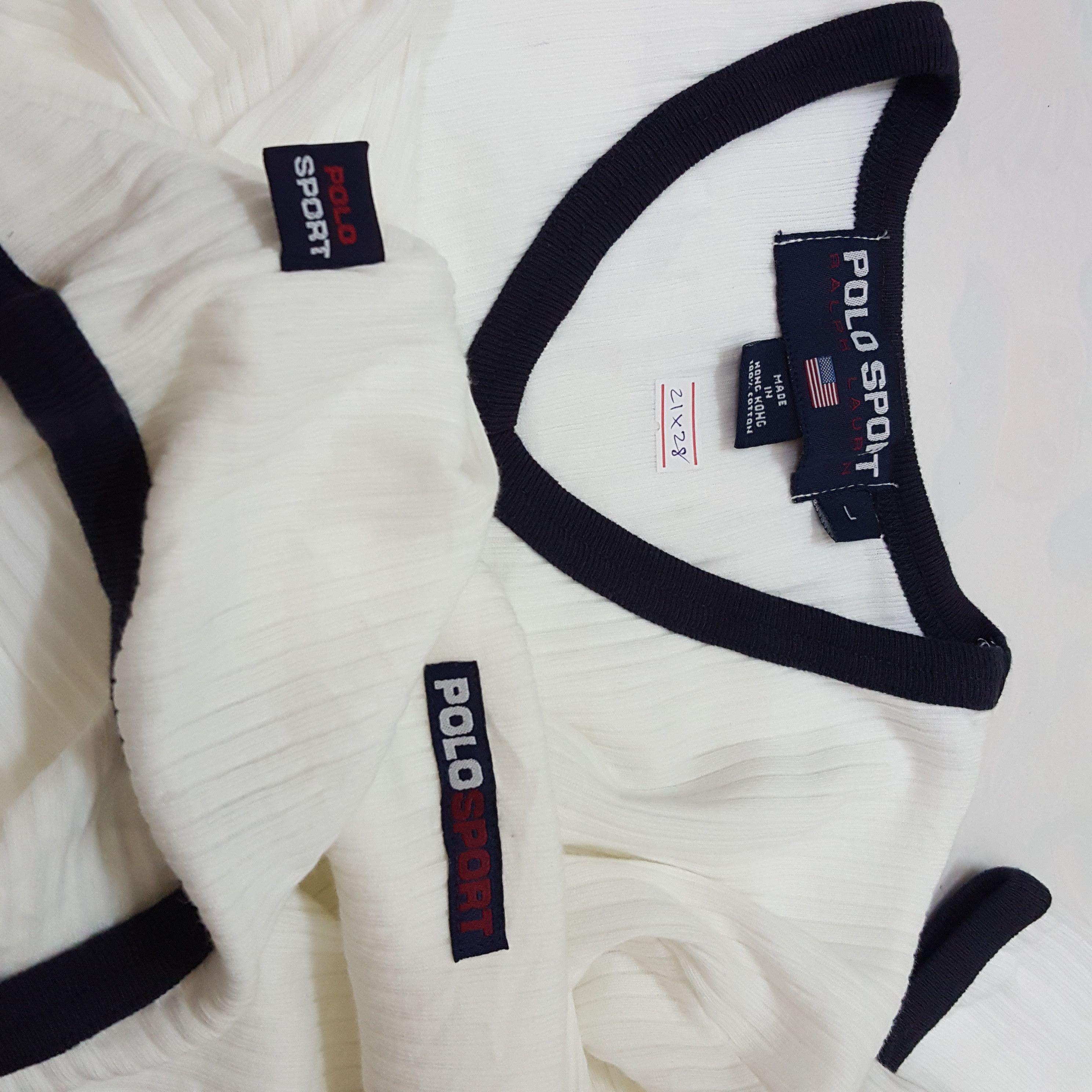Polo Ralph Lauren Vintage POLO SPORT by Ralph Lauren white long sleeve t-shirt Size US L / EU 52-54 / 3 - 4 Thumbnail