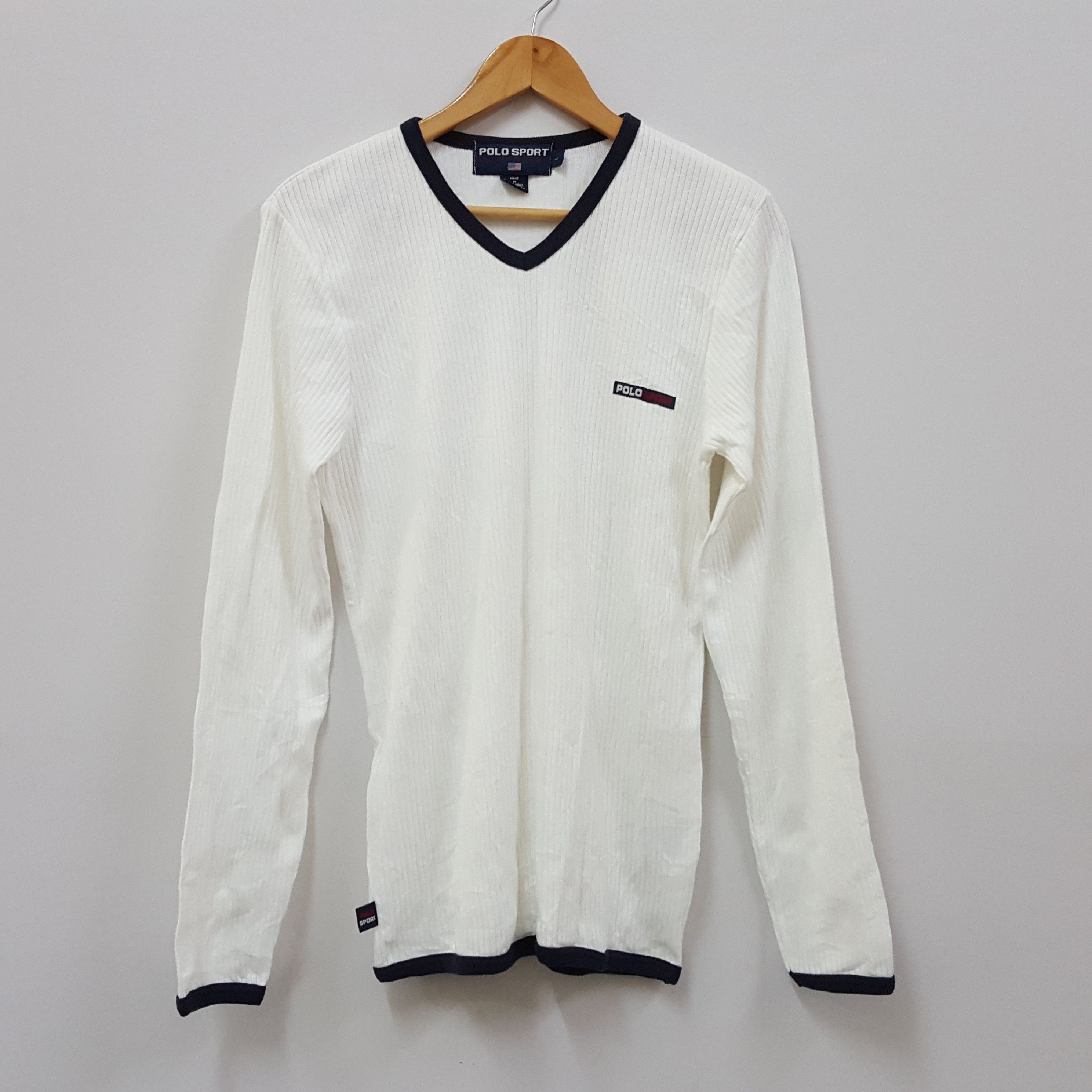 Polo Ralph Lauren Vintage POLO SPORT by Ralph Lauren white long sleeve t-shirt Size US L / EU 52-54 / 3 - 1 Thumbnail