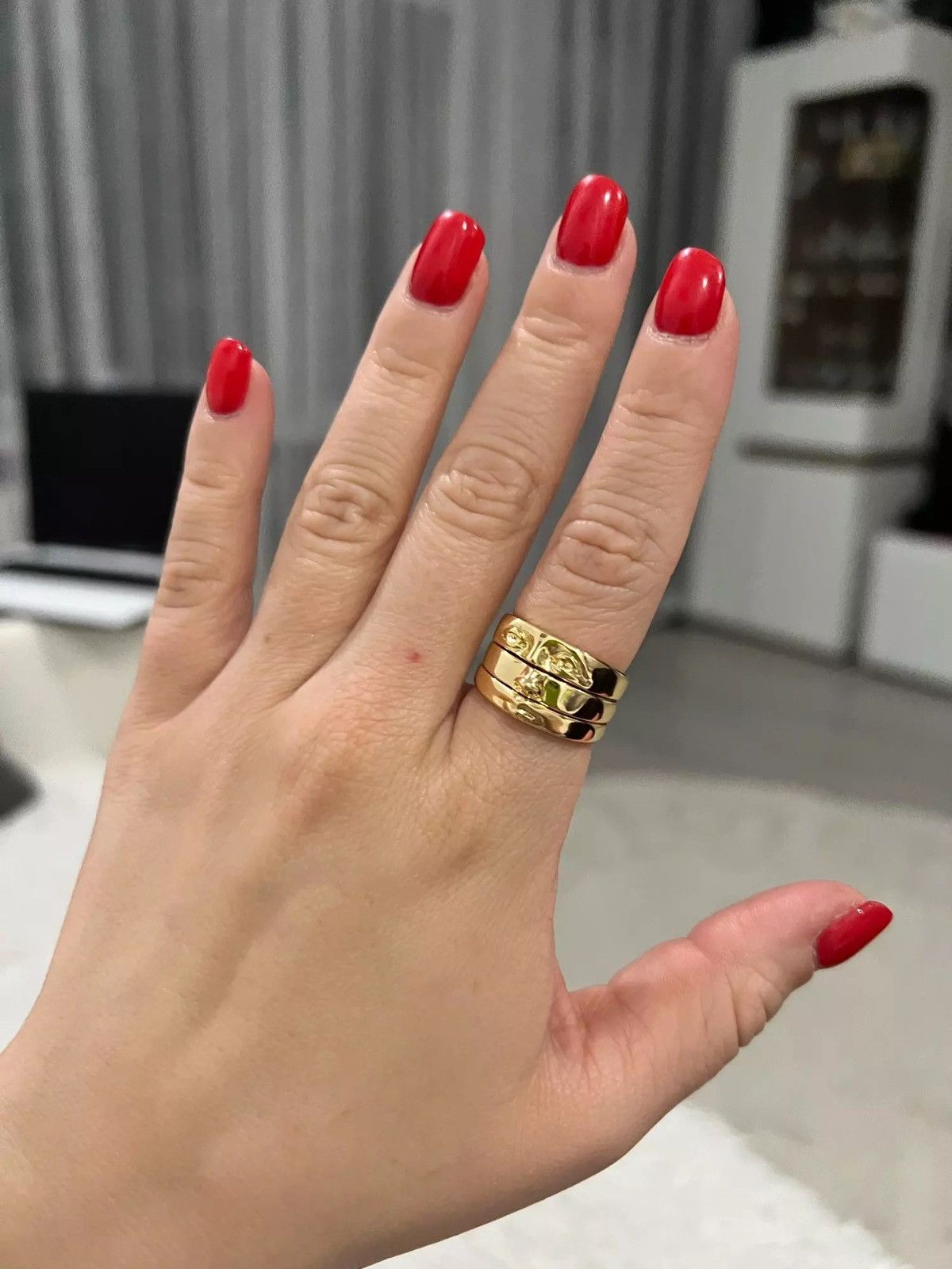 Other Vintage Face Three Stack Finger Ring Set Size ONE SIZE - 3 Thumbnail