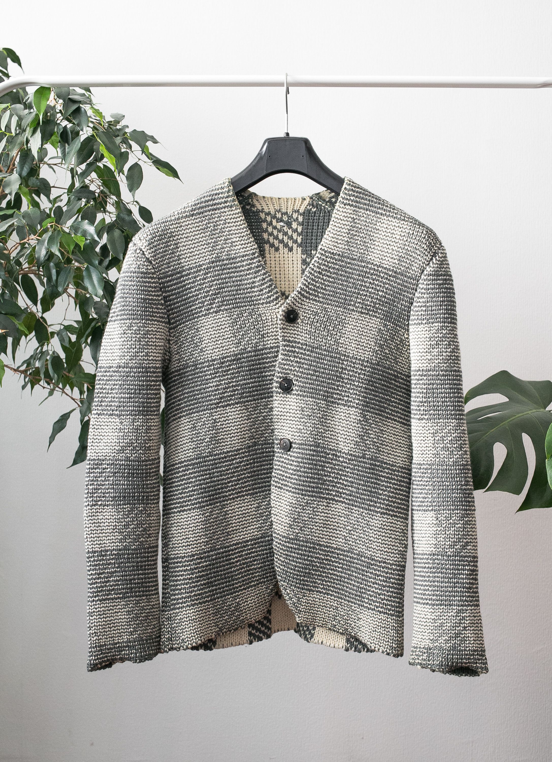 reversible knit cardigan