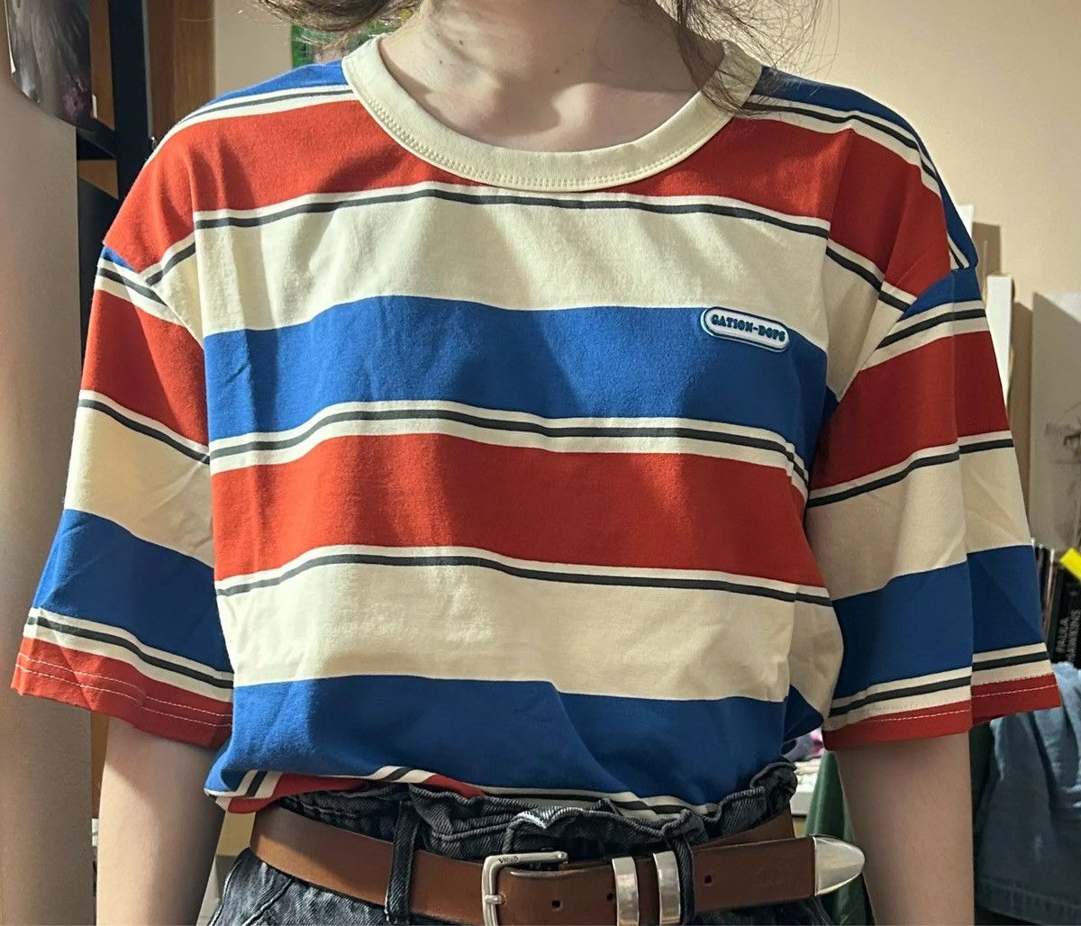 Japanese Brand Short Sleeve Red Striped T-shirts Men Women Size US M / EU 48-50 / 2 - 5 Thumbnail