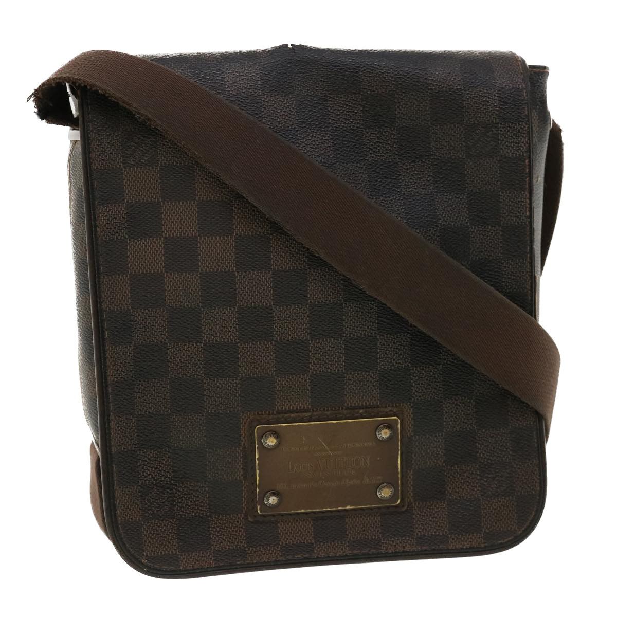 LOUIS VUITTON Damier Ebene Brooklyn PM Shoulder Bag N51210 LV Auth