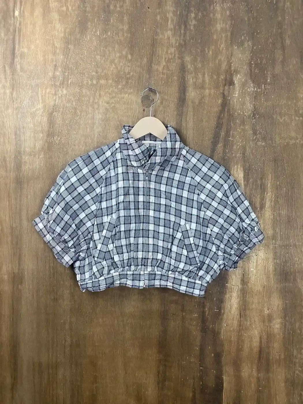 image of Tricot Comme Des Garcons x Vintage Comme Des Garcon Tricot Checkered Crop Top Z108Tll, Women's (Siz