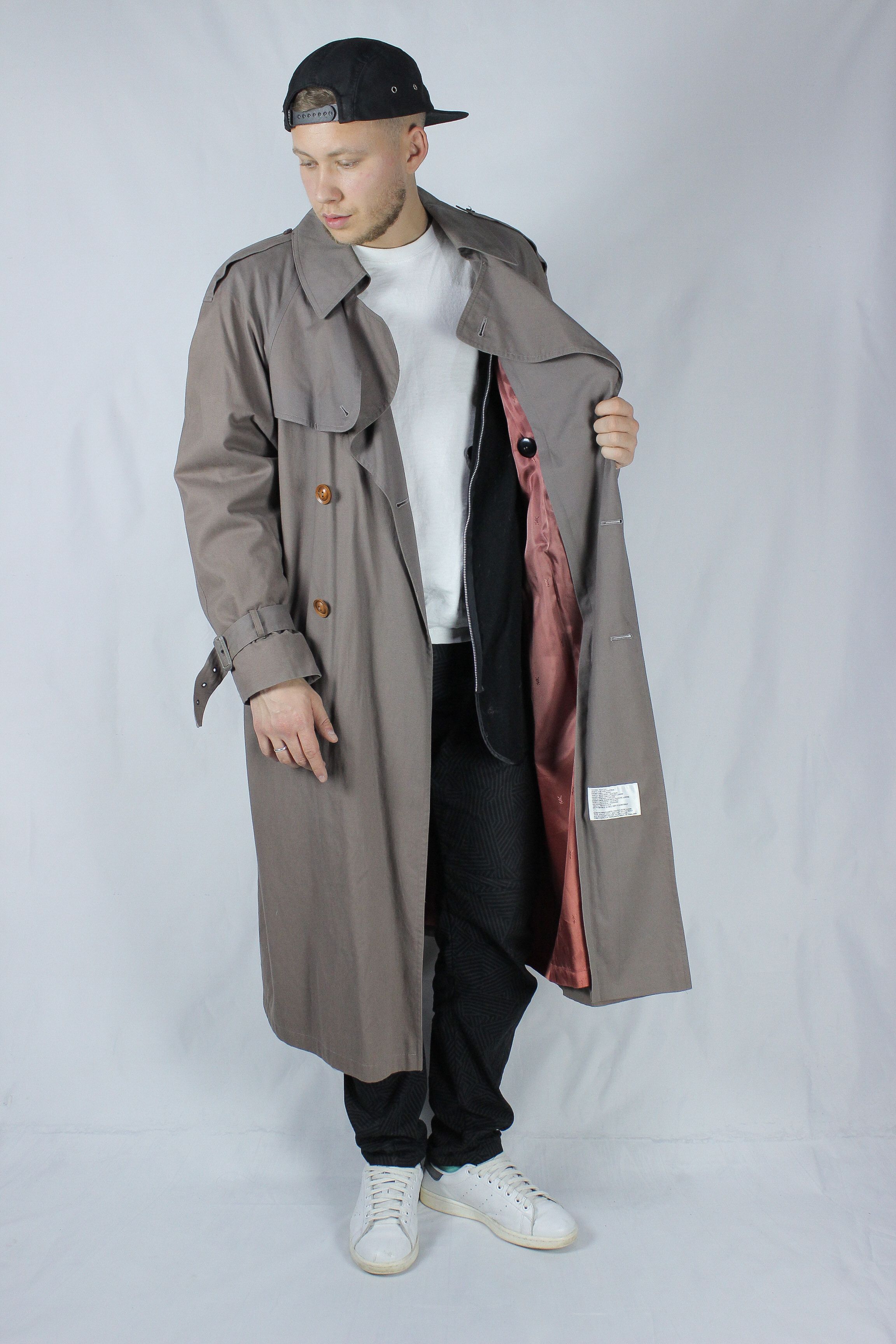 Vintage Yves Saint Laurent Vintage Mens YSL Double Breasted Trench Coat Wool Lining Winter Grailed