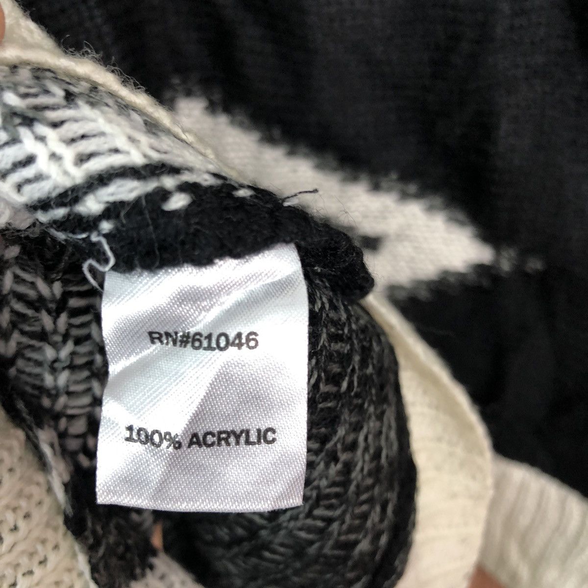 Homespun Knitwear Vanity vintage navajo Black White Cardigan #6074 Size US XS / EU 42 / 0 - 10 Thumbnail