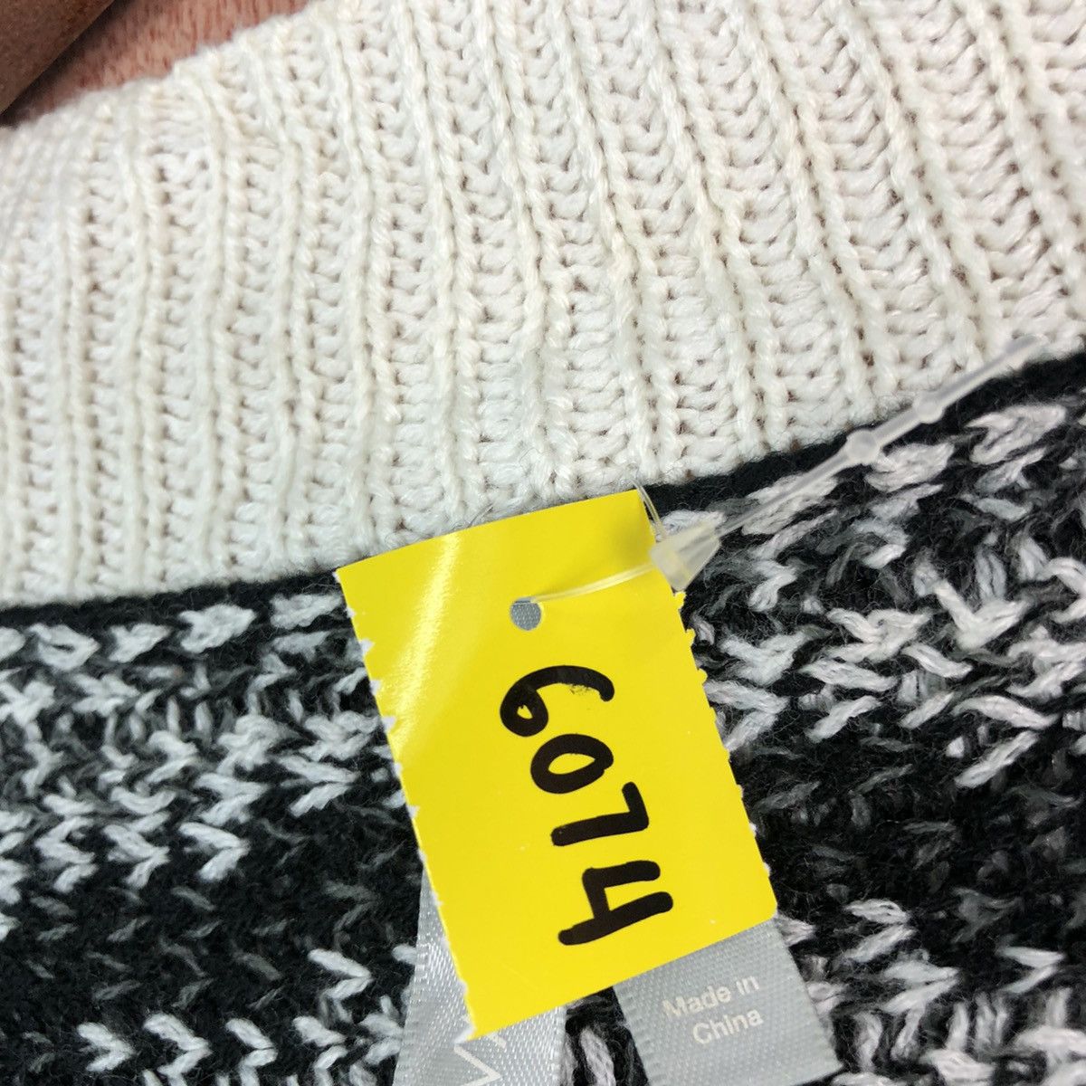 Homespun Knitwear Vanity vintage navajo Black White Cardigan #6074 Size US XS / EU 42 / 0 - 12 Thumbnail
