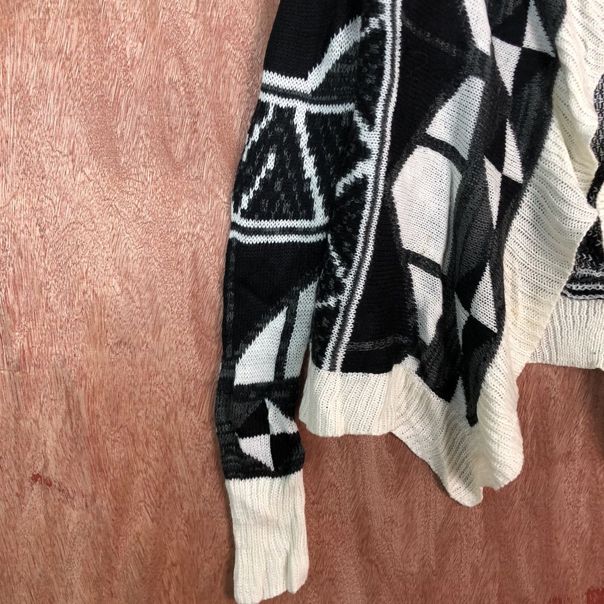 Homespun Knitwear Vanity vintage navajo Black White Cardigan #6074 Size US XS / EU 42 / 0 - 7 Thumbnail