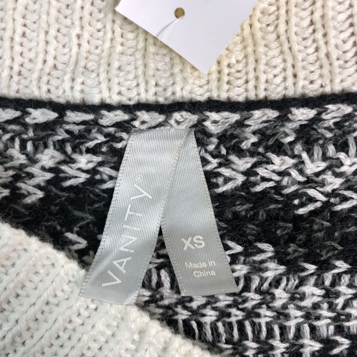 Homespun Knitwear Vanity vintage navajo Black White Cardigan #6074 Size US XS / EU 42 / 0 - 8 Thumbnail