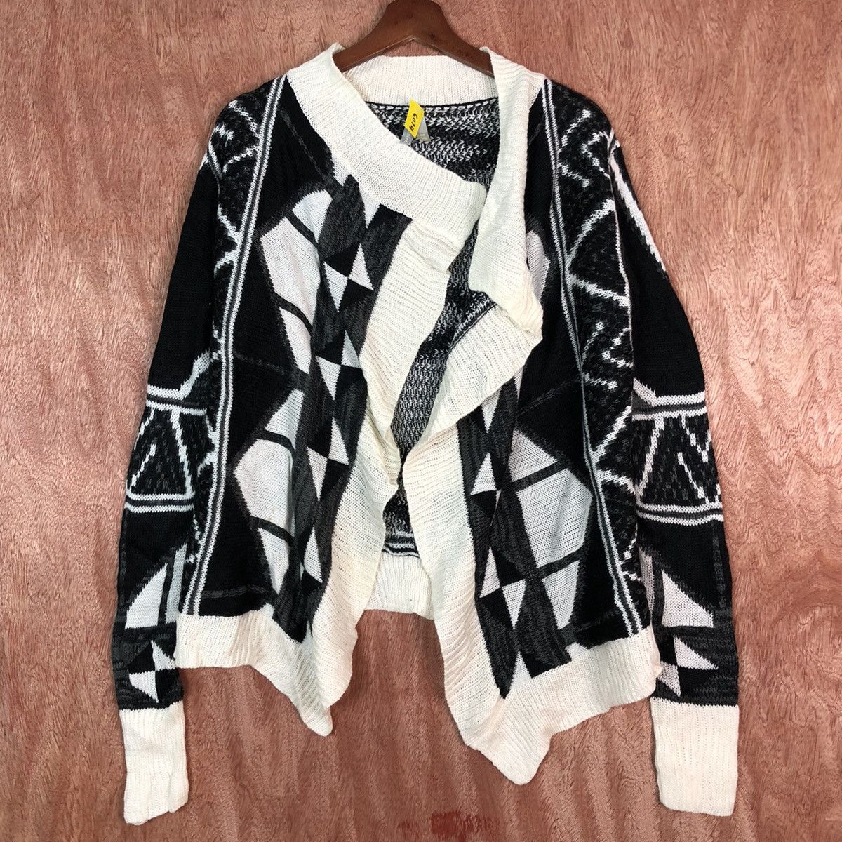 Homespun Knitwear Vanity vintage navajo Black White Cardigan #6074 Size US XS / EU 42 / 0 - 3 Thumbnail