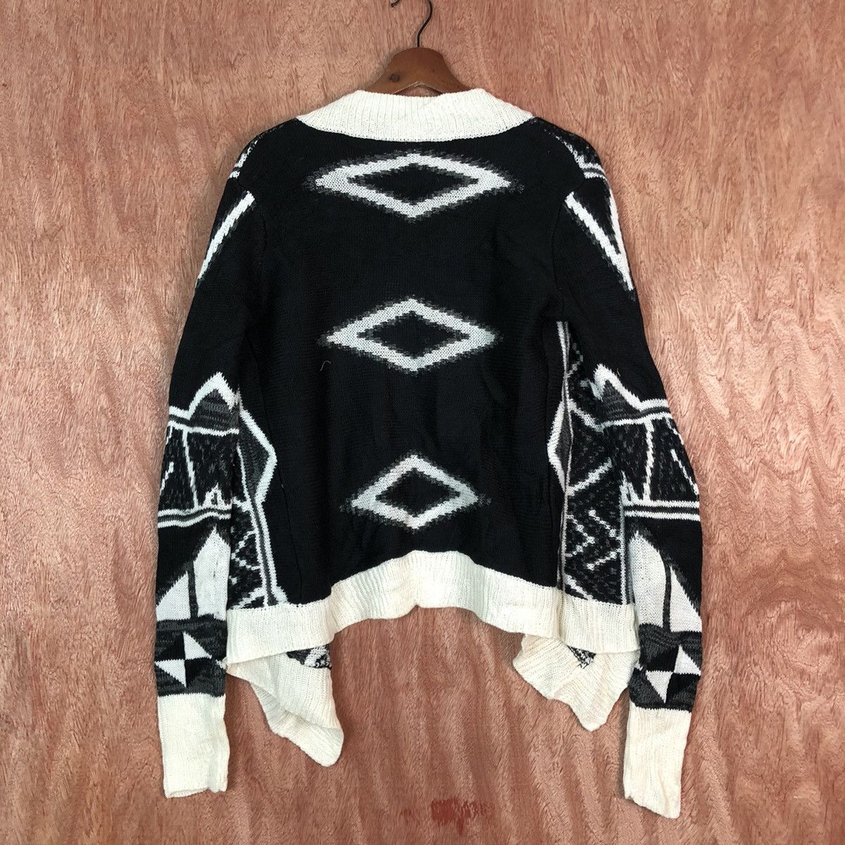 Homespun Knitwear Vanity vintage navajo Black White Cardigan #6074 Size US XS / EU 42 / 0 - 9 Thumbnail