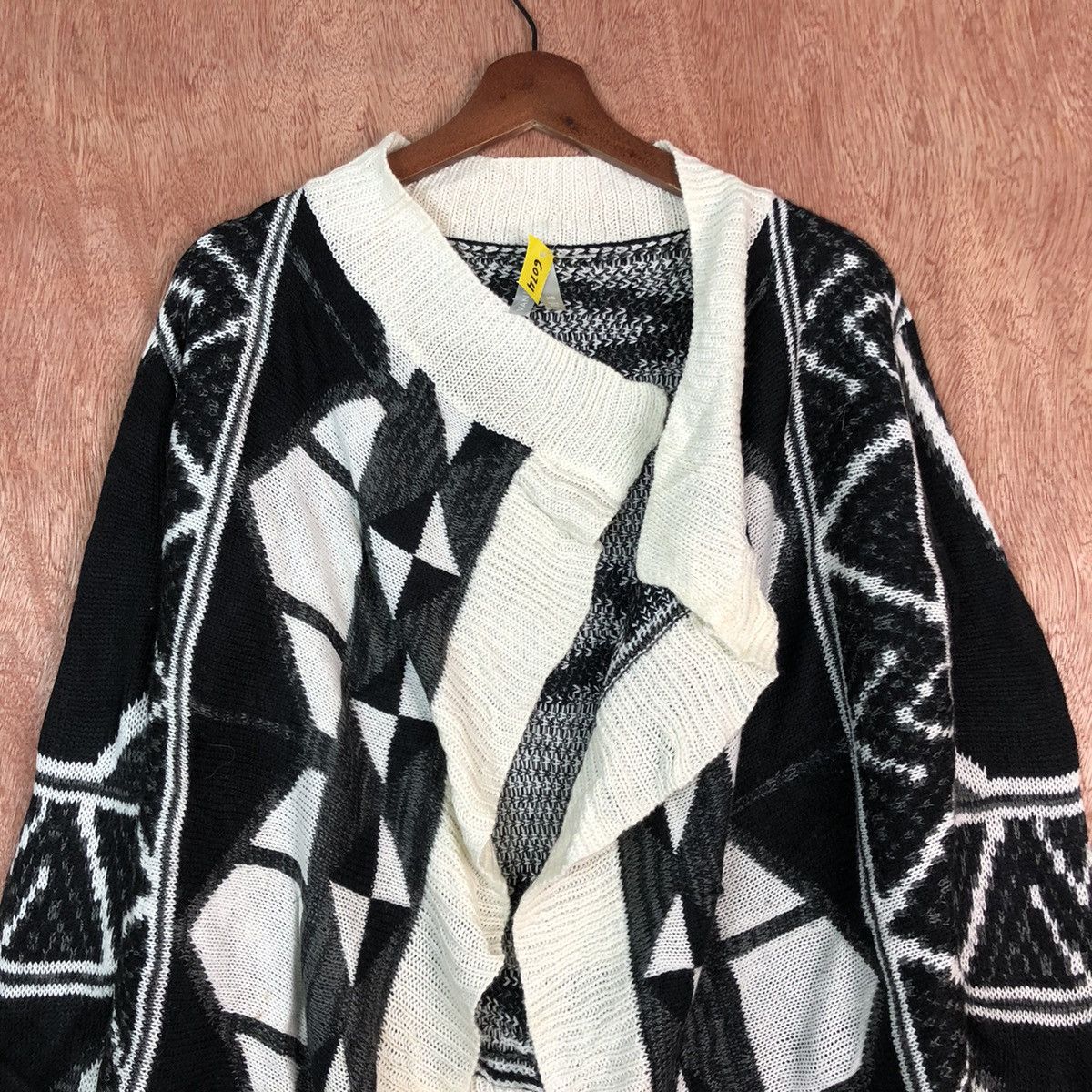 Homespun Knitwear Vanity vintage navajo Black White Cardigan #6074 Size US XS / EU 42 / 0 - 2 Thumbnail
