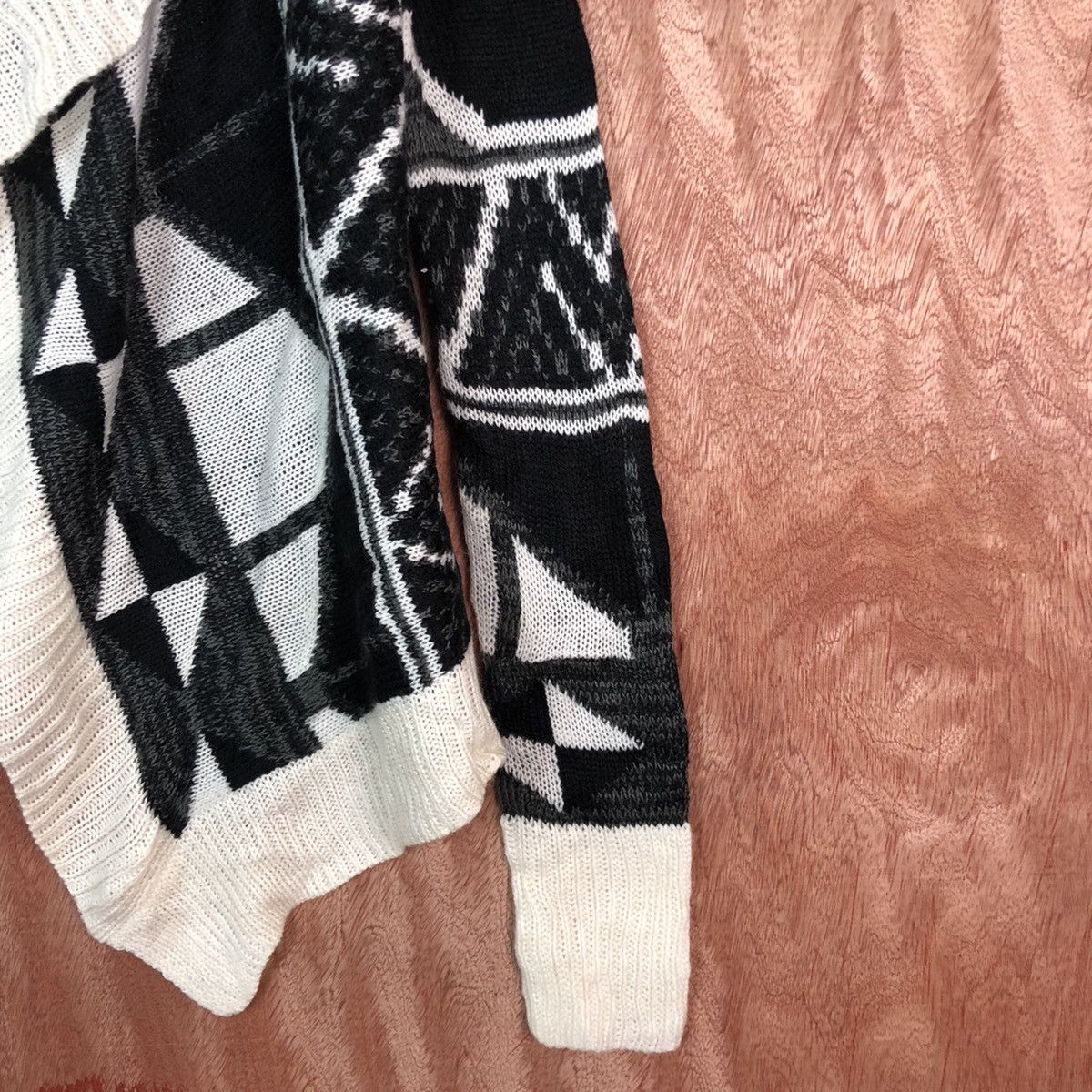 Homespun Knitwear Vanity vintage navajo Black White Cardigan #6074 Size US XS / EU 42 / 0 - 5 Thumbnail
