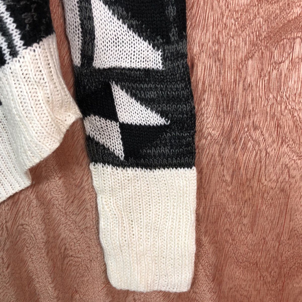 Homespun Knitwear Vanity vintage navajo Black White Cardigan #6074 Size US XS / EU 42 / 0 - 4 Thumbnail