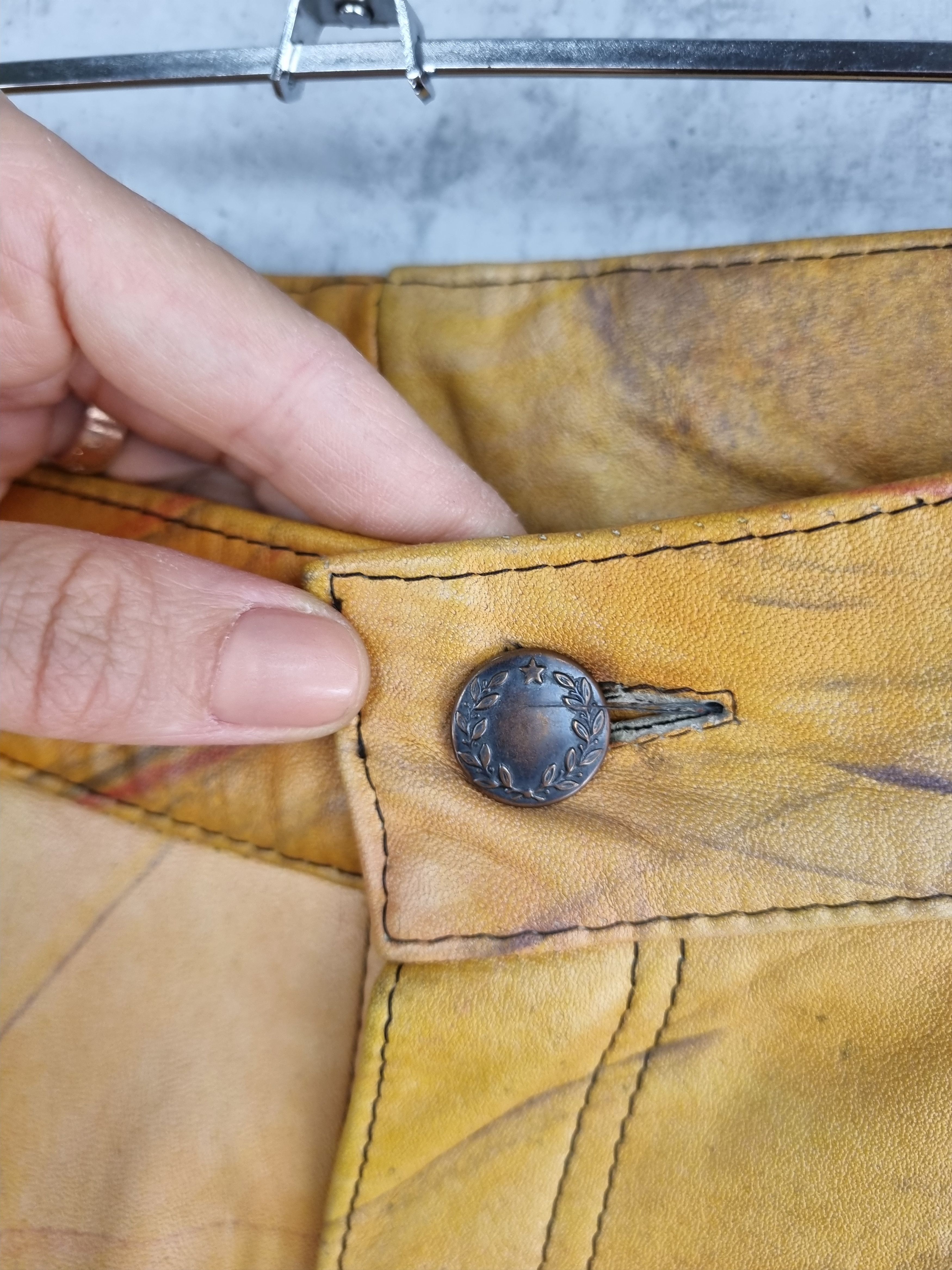 Vintage 90s Rare Leather Painted Pants MAISON MARGIELA Style Size US 29 - 9 Thumbnail