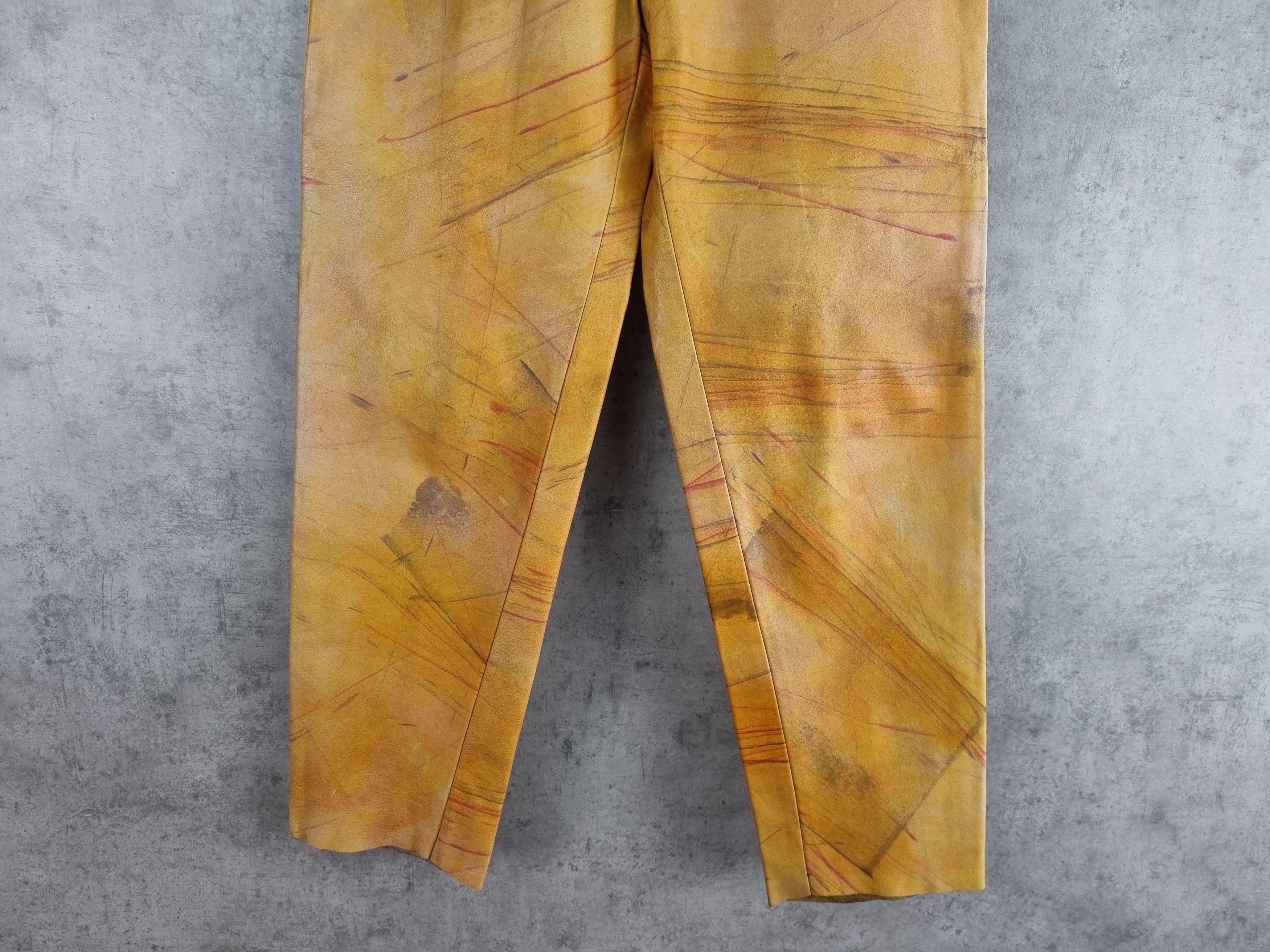 Vintage 90s Rare Leather Painted Pants MAISON MARGIELA Style Size US 29 - 13 Thumbnail