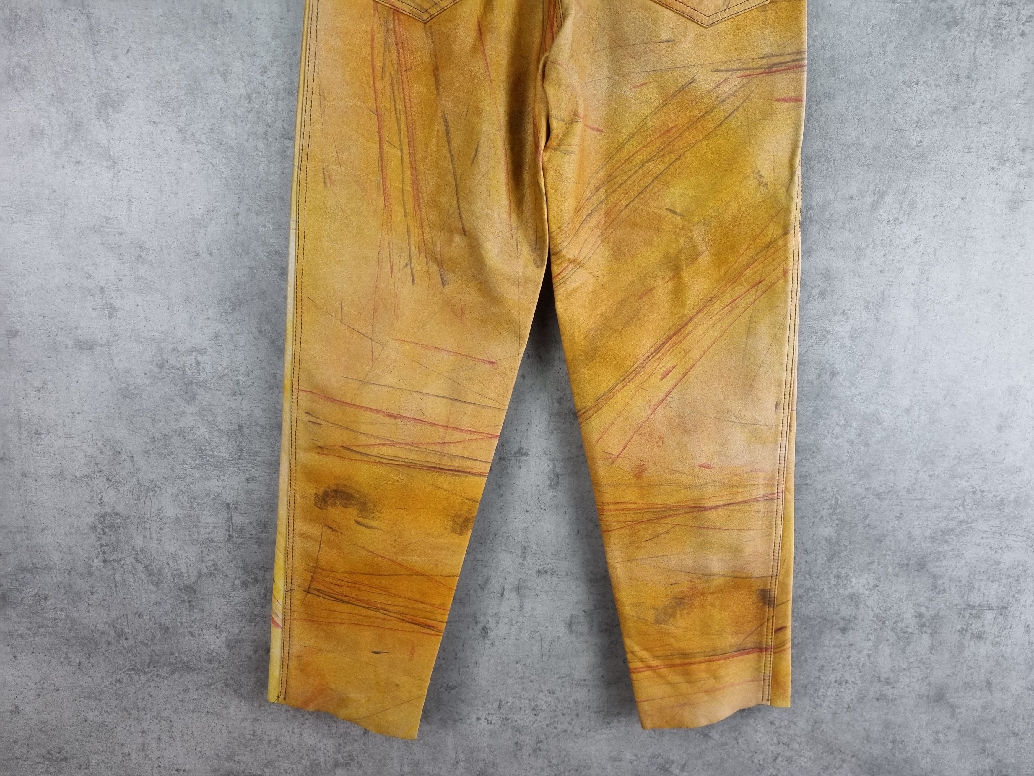 Vintage 90s Rare Leather Painted Pants MAISON MARGIELA Style Size US 29 - 7 Thumbnail