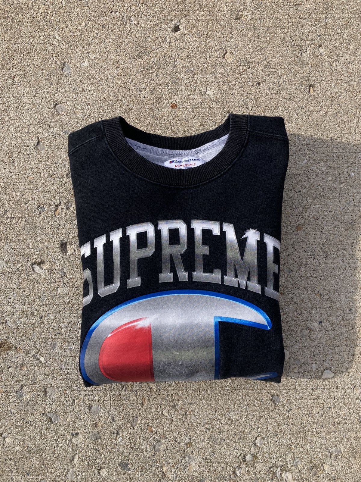 Supreme champion chrome crewneck outlet