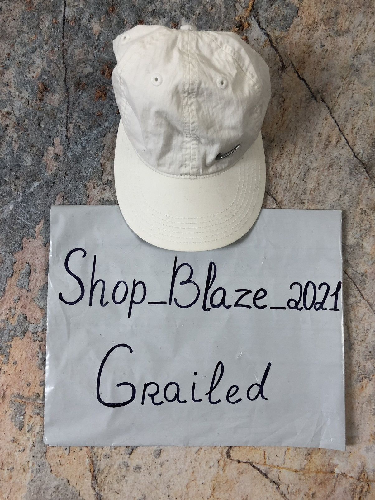 Nike × Vintage Nike vintage white big logo cap Size ONE SIZE - 2 Thumbnail