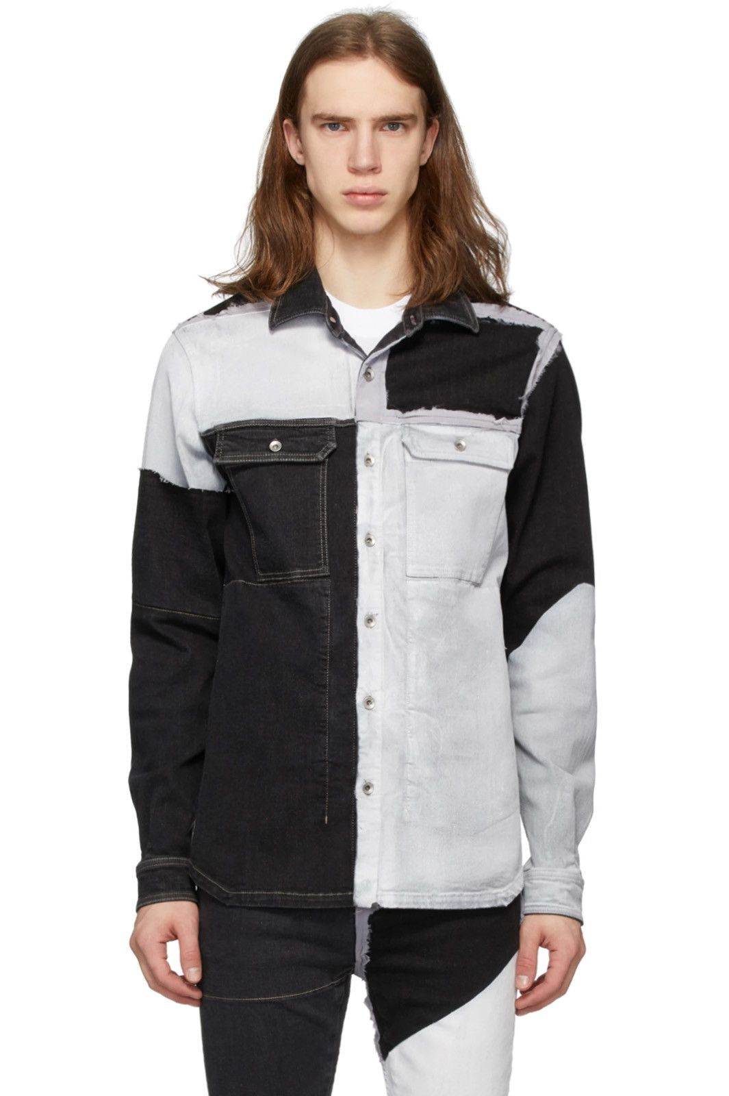 image of Rick Owens x Rick Owens Drkshdw Ss20 “White Wax As Sample” Outershirt, Men's (Size Large)
