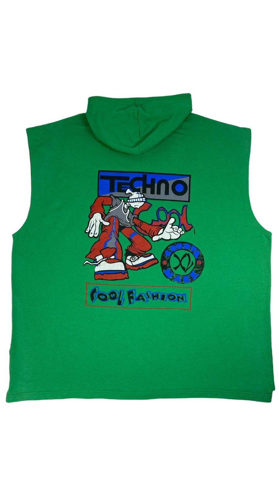 Image of Vintage 90's Techno Hip-Hop Hoodie Street Fashion 4Xl in Green, Men's (Size 2XL)