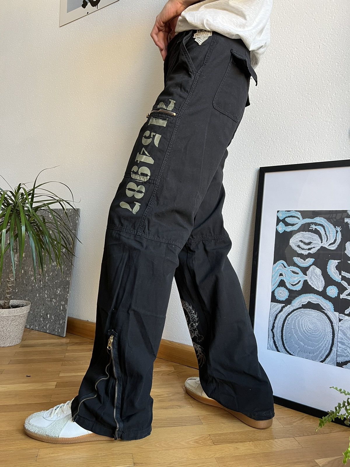 Japanese Brand × Vintage Vintage Japanese Dragon Print Cargo Pants y2k Size US 30 / EU 46 - 9 Thumbnail