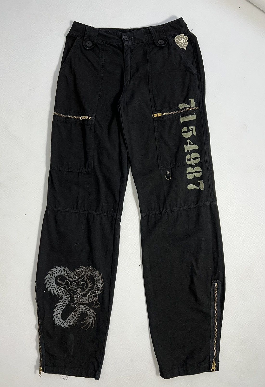 Japanese Brand × Vintage Vintage Japanese Dragon Print Cargo Pants y2k Size US 30 / EU 46 - 3 Thumbnail